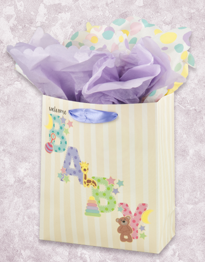 Premium Dotted Baby Gift Bags for Baby Showers, Birthdays & Special Occasions - Cute Studio Design Gift Bags for Newborns, Baby Gifts & Party Favors