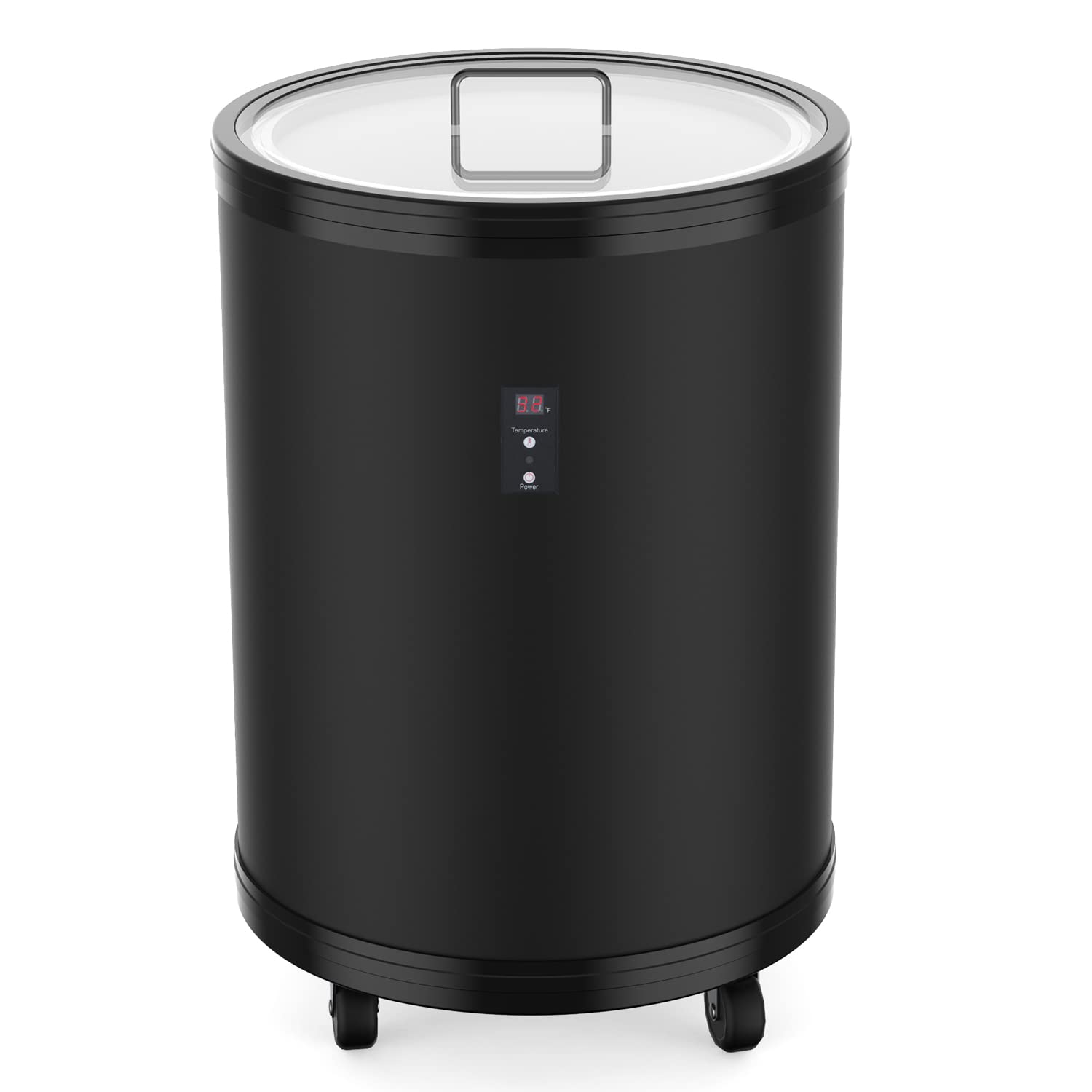 Cool Life Outdoor Party Cooler Fridge with 4 Wheels, LCD Display & Removable Basket - Portable Beverage Chiller for Camping, BBQs, Tailgating & Beach Parties