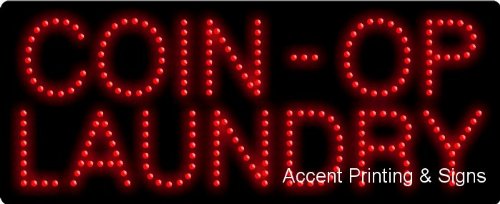 Coin-Operated Laundry LED Sign - High Impact & Energy Efficient Light for Commercial Laundromats & Wash Houses