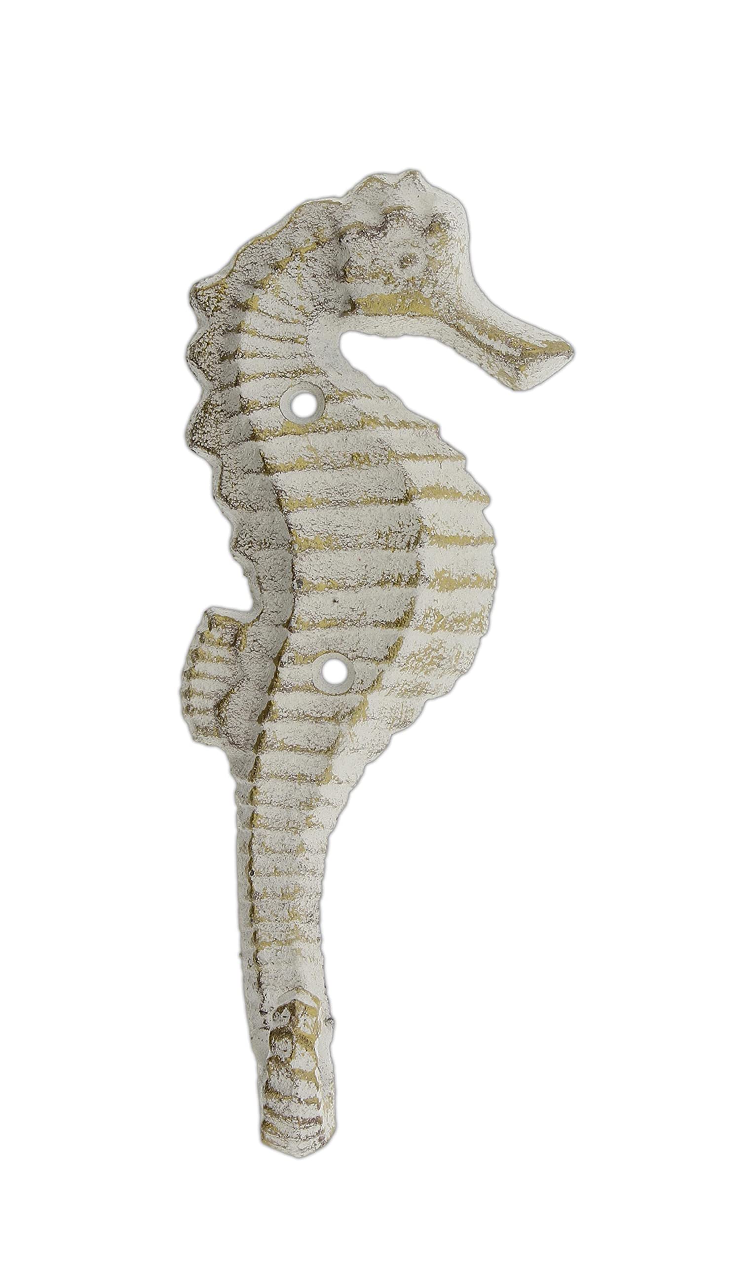 Marine Cast Iron Wall Hook - The Bridge Collection Sea Horse Design for Coastal Decor, Beach House, Bathroom & Entryway Organization