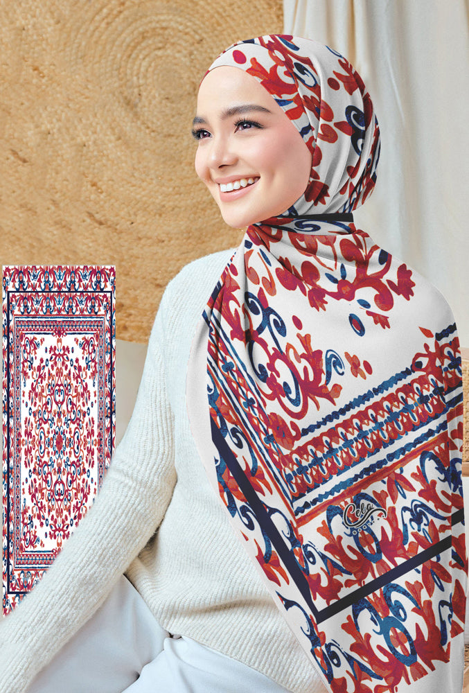 Maliavanka Printed Chiffon Hijab Scarf - Lightweight Muslim Headscarf for Women - Fashionable Prayer Shawl for Daily Wear, Work & Special Occasions