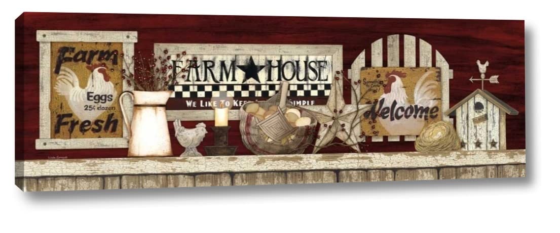 Farm Rooster Shelf Wall Art Print - 12