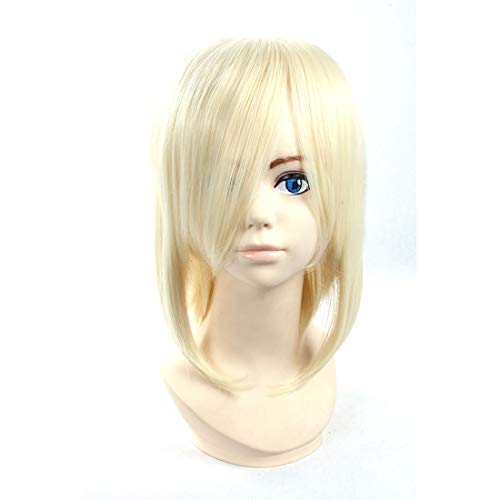 HOOLAZA Blonde Short Straight Wig - Chikage Kazama Tama Cosplay Wig for Halloween, Anime Conventions & Costume Parties | Perfect for Cosplay, Themed Events & Dress-Up