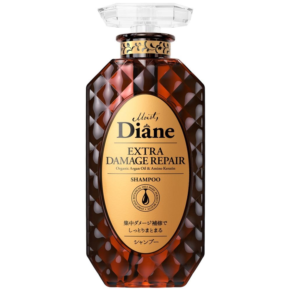 Moist Diane Extra Damage Repair Shampoo with Organic Argan Oil & Keratin - 450ml for Dry, Damaged Hair - Salon Quality Hair Care for Women & Men - Perfect for Daily Use & Color-Treated Hair