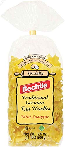 Bechtle Mini-Lasagne Traditional German Egg Noodles, 17.6 oz (Pack of 2) - Authentic Pasta for Casseroles, Soups & Quick Meals - Perfect for Family Dinners & German Cuisine