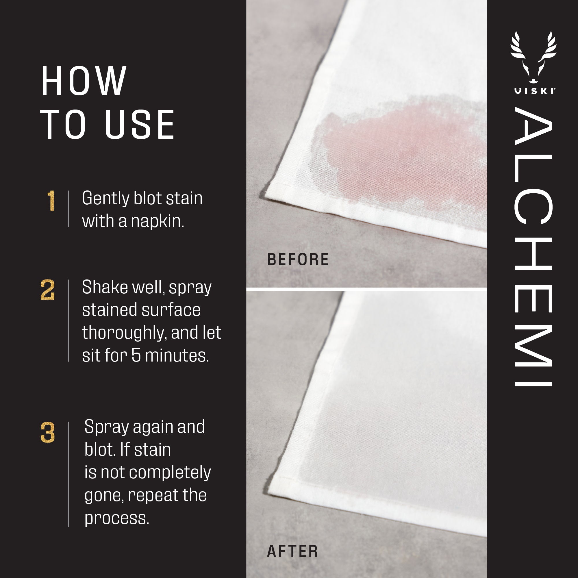 Alchemi Wine Stain Remover - 8 oz Bottle | Fast & Effective Stain Treatment for Clothes, Carpets & Upholstery | Perfect for Parties, Dinners & Everyday Spills