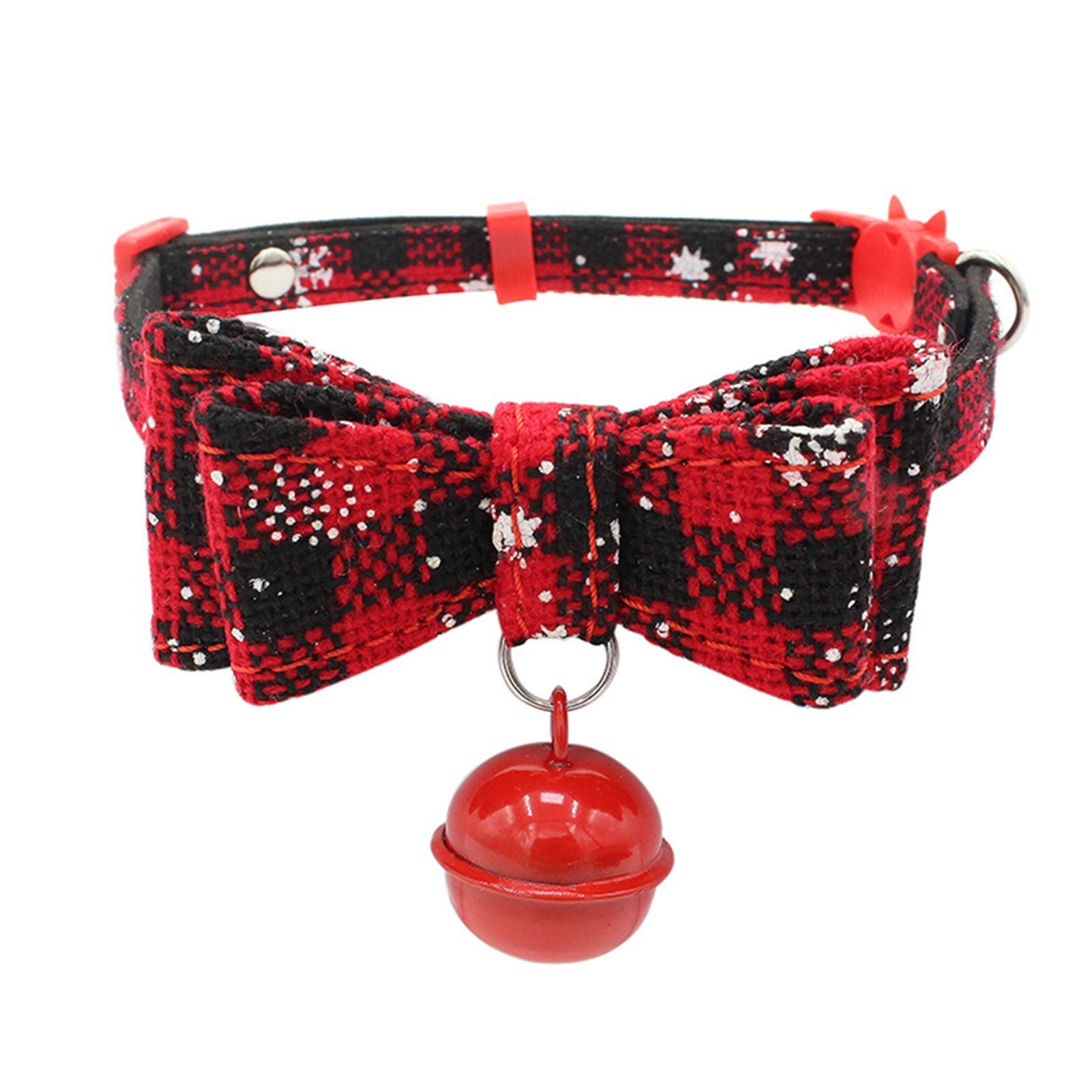 Festive Christmas Cat & Dog Bow Tie Collar with Bell - Soft Adjustable Pet Collar for Small Cats & Dogs - Holiday Pet Accessories (Black) - Perfect for Christmas Photos, Parties & Festive Gatherings