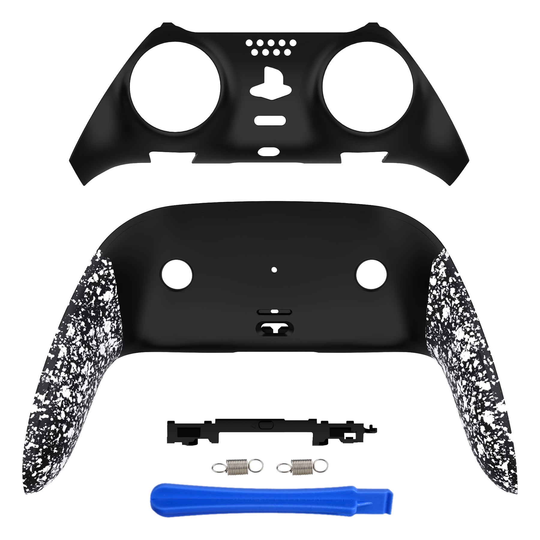 eXtremeRate Textured White Replacement Shell for PS5 Edge Controller - DIY Front & Back Cover Plates, Custom Trim & Clip Shell | Perfect for Gaming, DIY Mods & Personalized Controller Upgrades