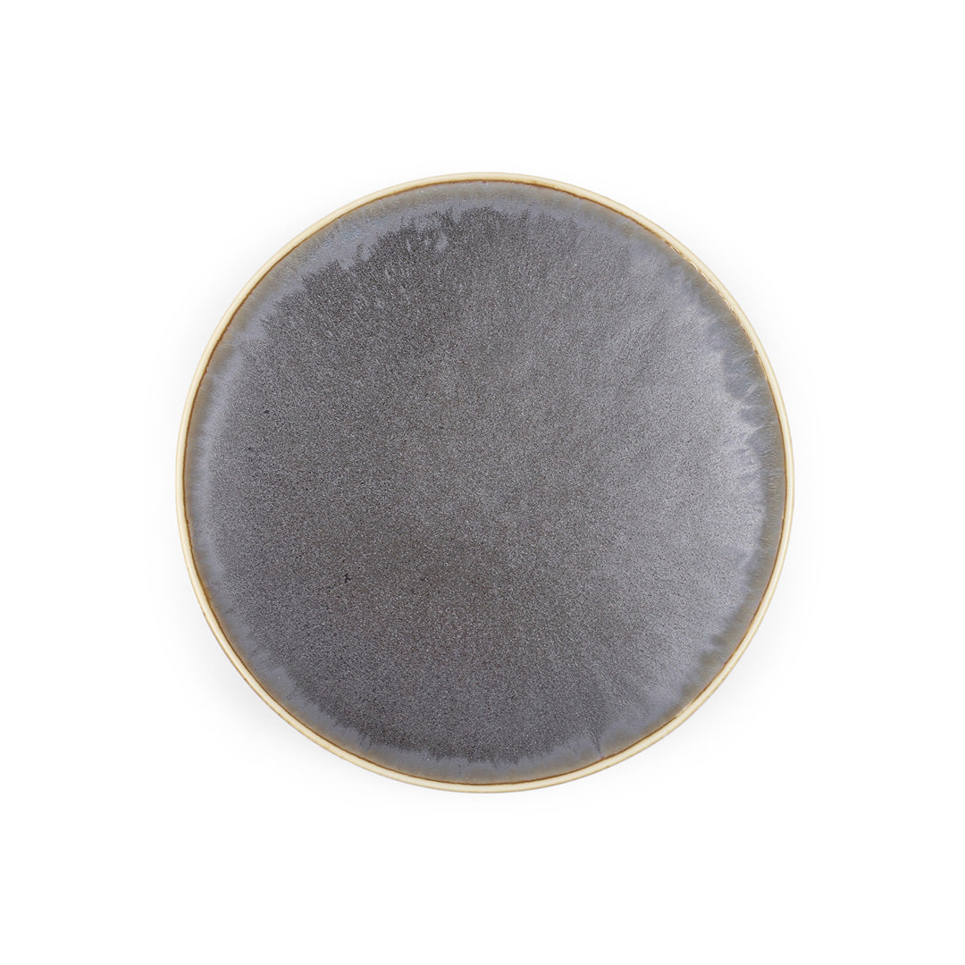 Premium Metallic Black Grazed Stage Plate Kozara - 5.5 Inch Diameter Elegant Dinnerware for Fine Dining & Japanese Cuisine Presentation