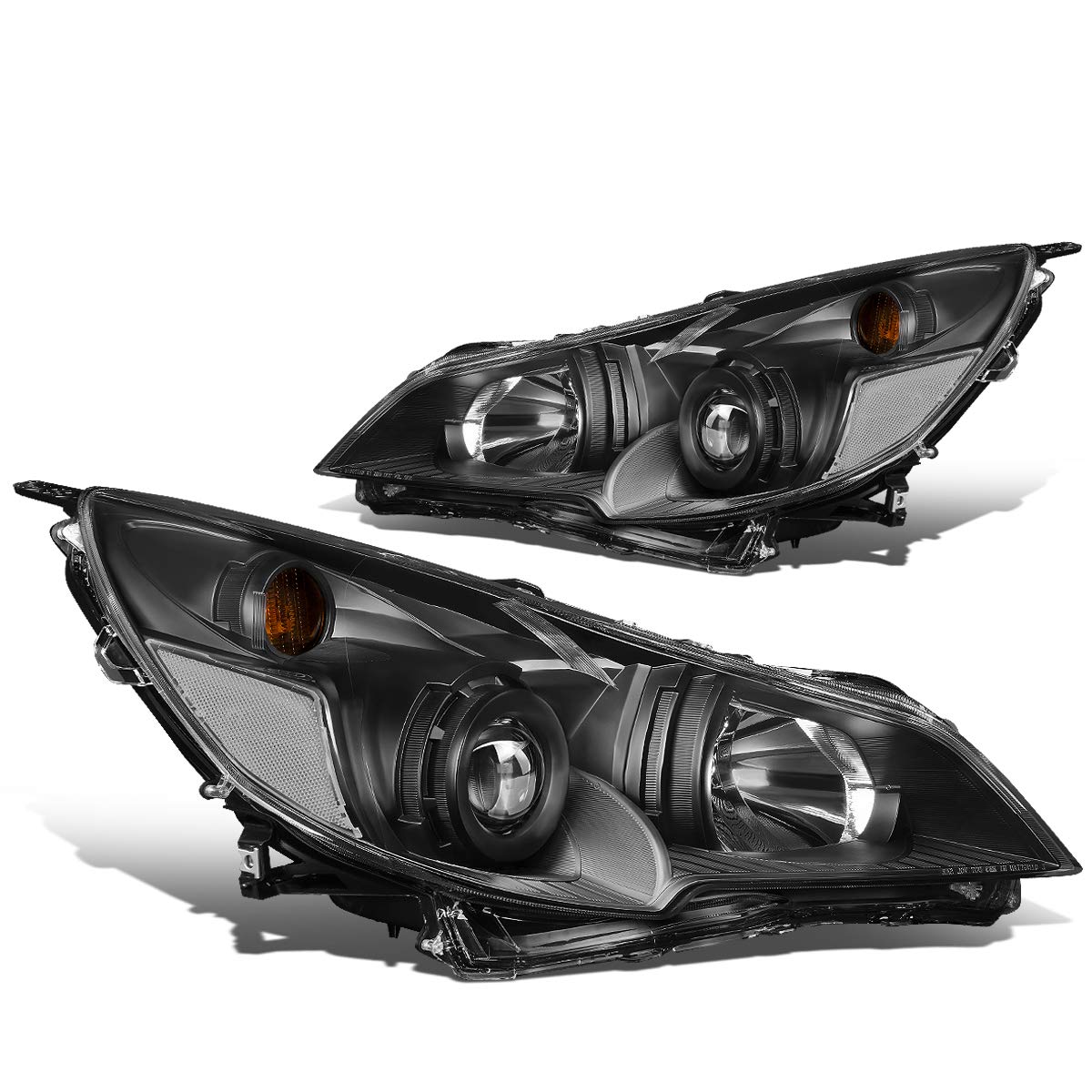 Black LED Clear Corner Marker Projector Headlight Assembly Lamps - Compatible with Subaru Outback/Legacy 2010-2014 - Enhanced Visibility & Style for Night Driving & Off-Road Adventures