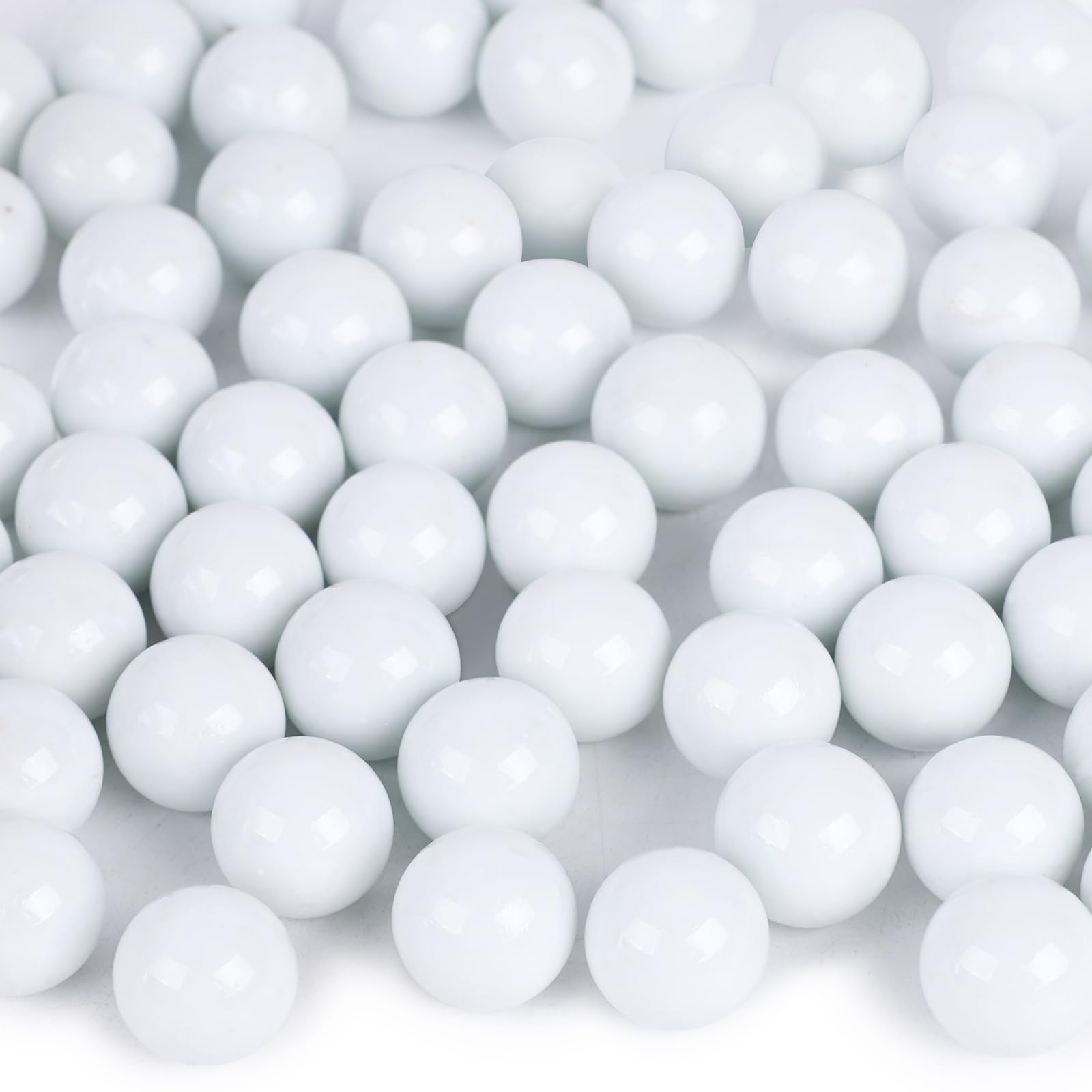 DomeStar 1LB Bulk Glass Marbles - 0.63 Inch White Vase Fillers for Home Decor, DIY Crafts, Wedding Centerpieces & Floral Arrangements