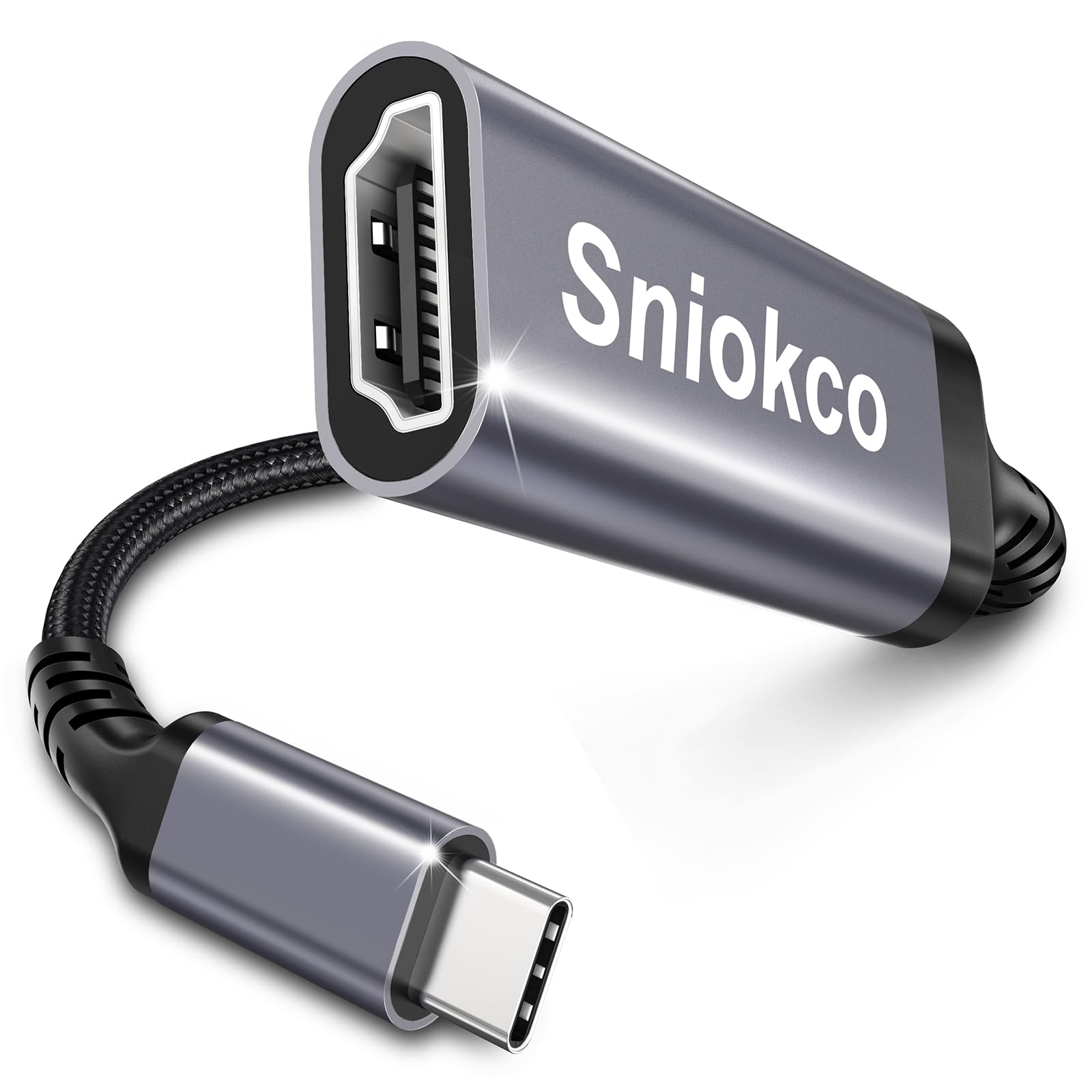 Sniokco USB C to HDMI Adapter 4K 60Hz - High Speed Thunderbolt 3/4 Compatible - Type C to HDMI Converter for MacBook Pro/Air, iPad Pro, iPhone 16/15 Pro Max, iMac, Galaxy S, XPS, Surface Book 3 - Perfect for Home Theater, Office Presentations & Gaming