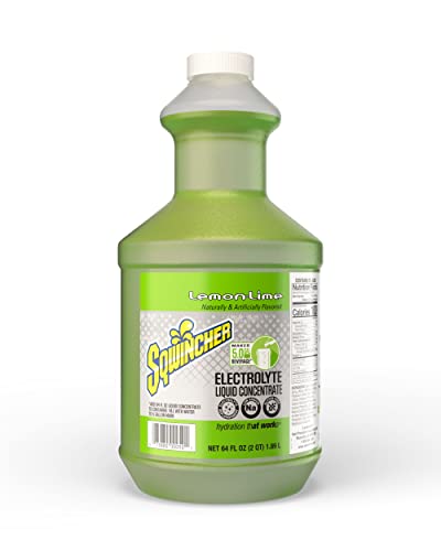 Sqwincher Liquid Concentrate - Lemon Lime Flavor, 64 fl oz (Pack of 6) | Electrolyte Replenishment for Athletes & Outdoor Workers | Ideal for Sports, Workouts, and Hydration on Hot Days