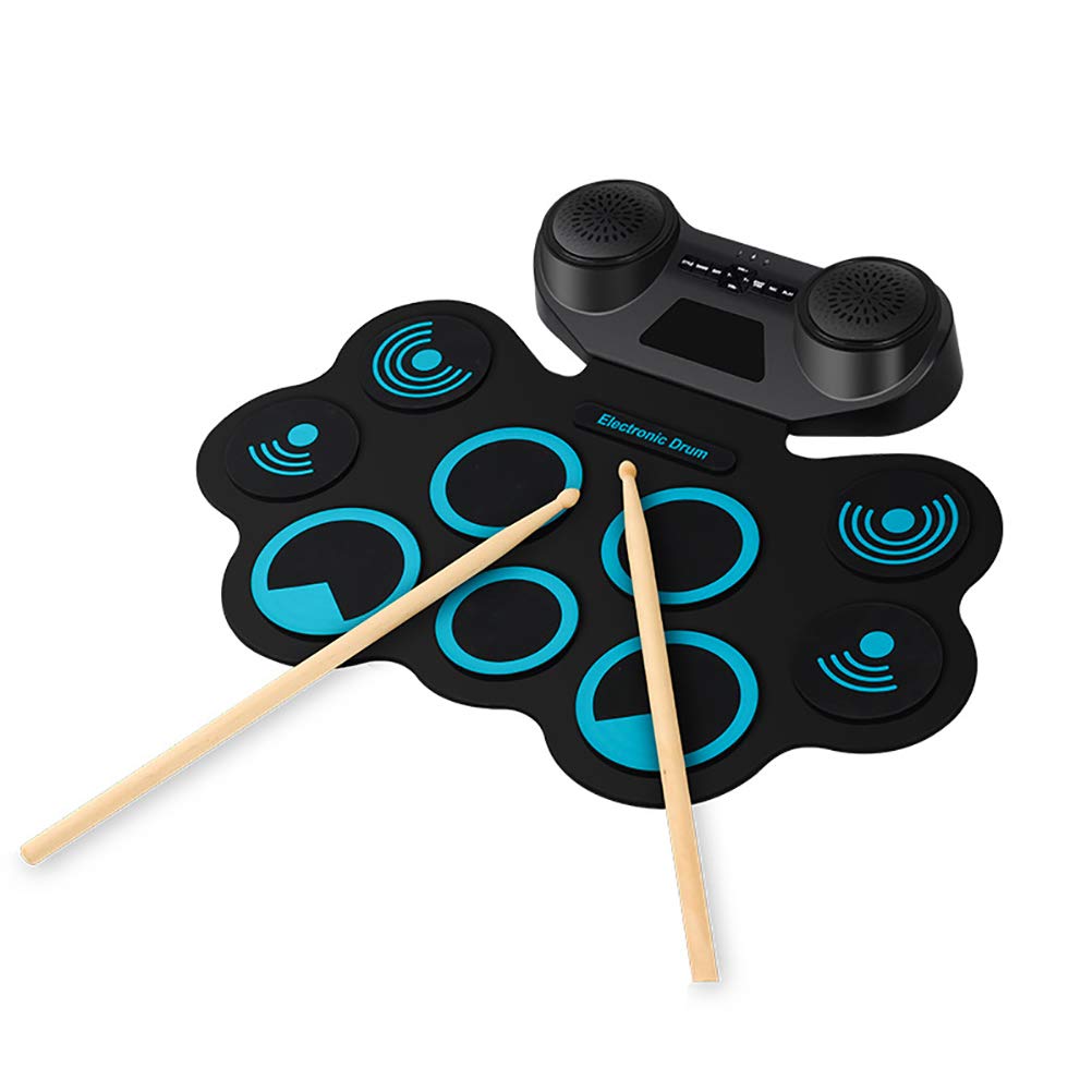 CCFCF Portable USB Electronic Roll Up Drum Pad Kit - Foldable Silicone Drum Set with Stick & Foot Switch Pedal | Perfect for Travel, Practice & Birthday Gifts | Electronic Drum Kit for Beginners & Musicians