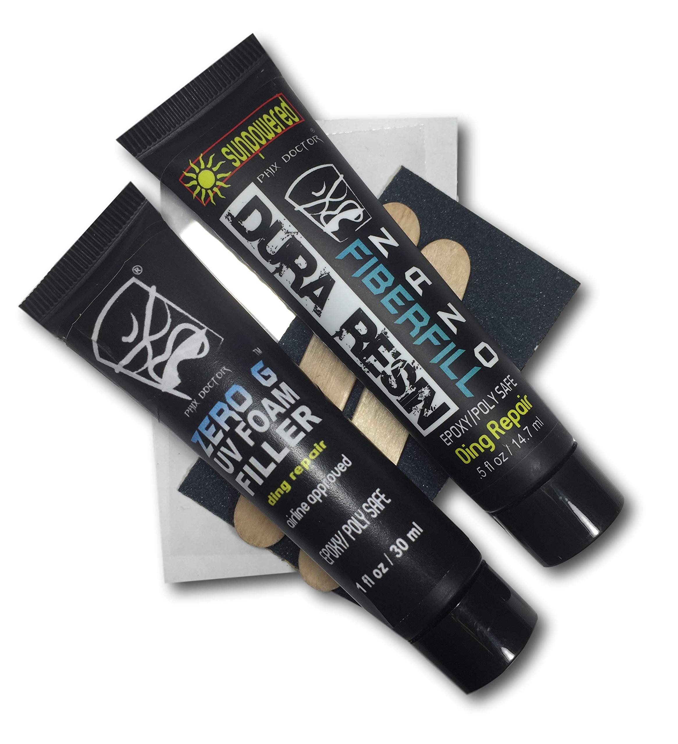Dura Resin Zero G Combo Surfboard Ding Repair Kit - 0.5 oz for Surfboard Crack & Ding Fix - Perfect for Beach, Travel & Emergency Surfboard Maintenance