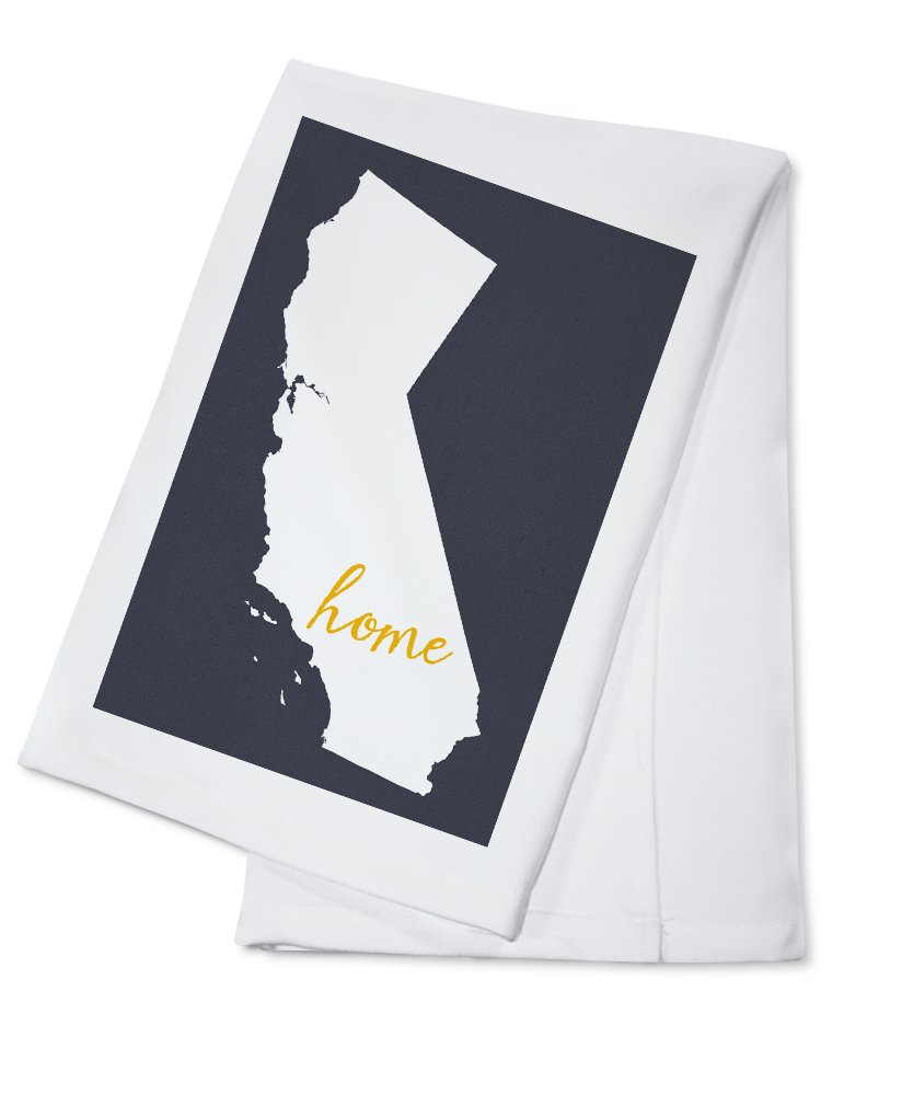 California Home State White on Gray 100% Cotton Tea Towel - Decorative Hand Towel for Kitchen, Bathroom & Home Decor - Perfect for Dish Drying, Gift Giving & Farmhouse Style Decor