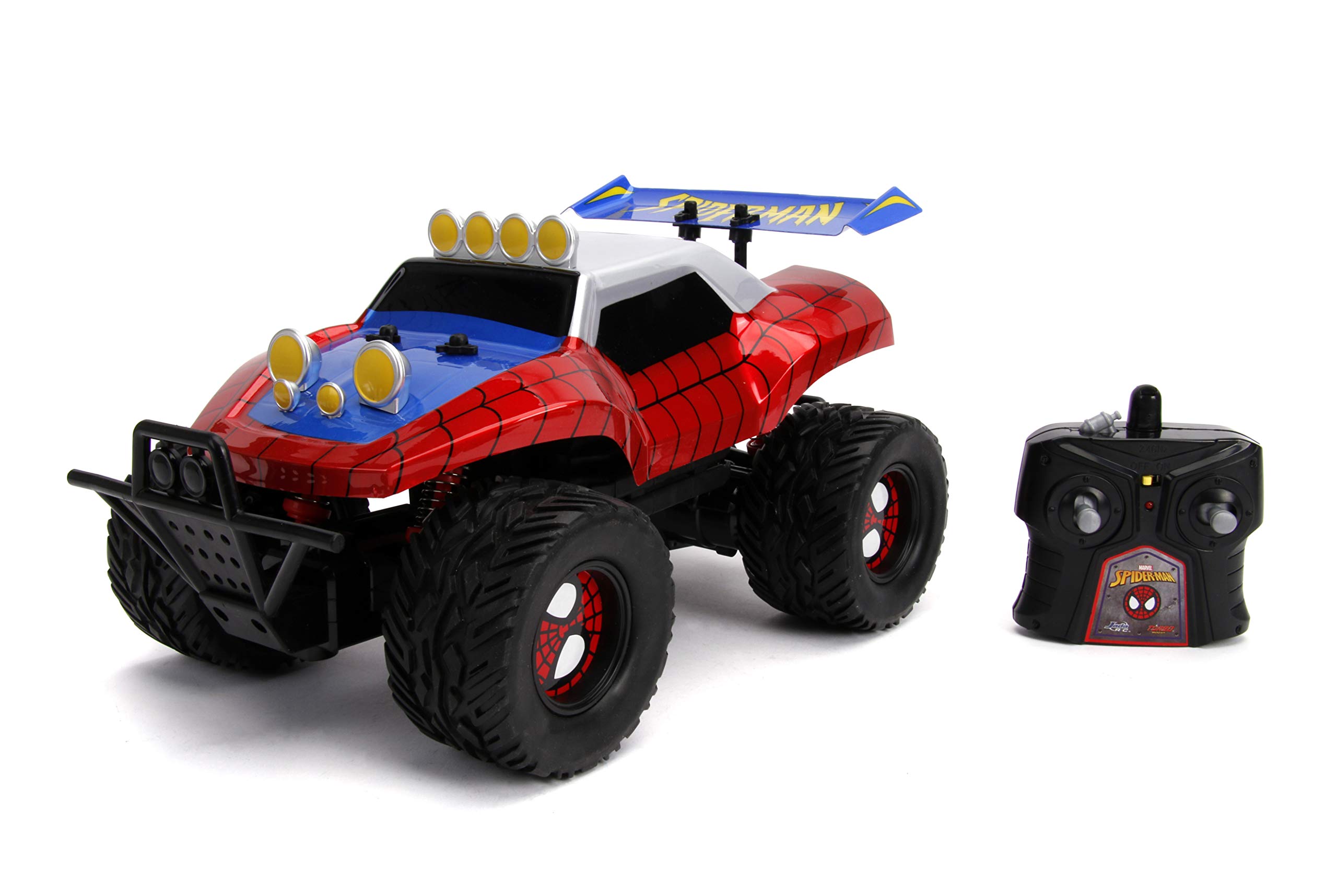Jada Toys Marvel Spider-Man Buggy RC 1:14 Scale Radio Control Car - Remote Controlled Toy Vehicle for Kids & Collectors | Indoor & Outdoor Play, Gift for Marvel Fans