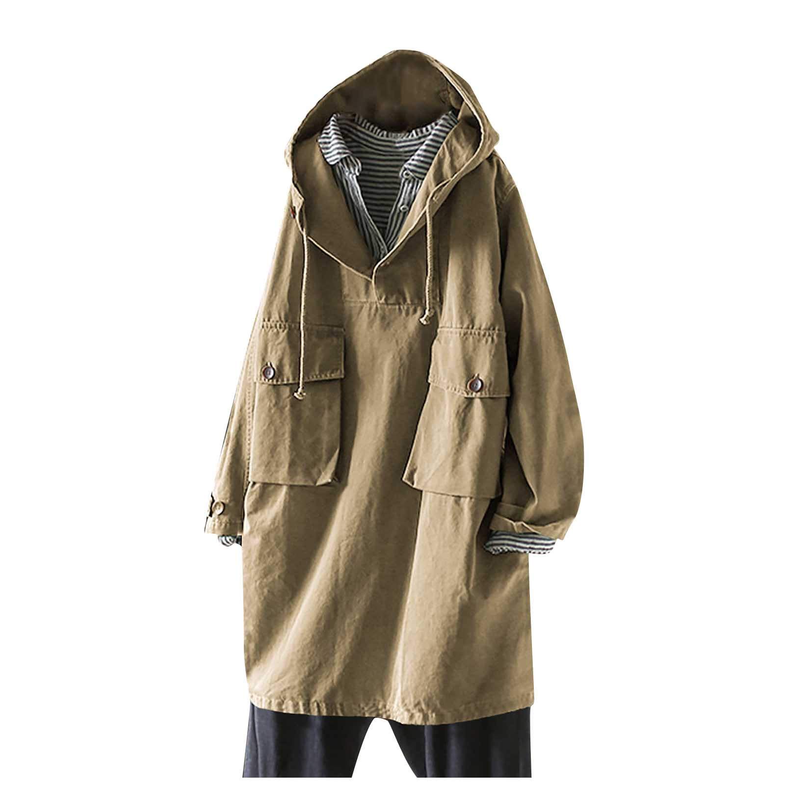 URIBAKE Women's Windbreaker Jacket - Lightweight Hooded Raincoat with Pockets for Outdoor Running, Hiking & Travel | Autumn Winter Fashion Coat