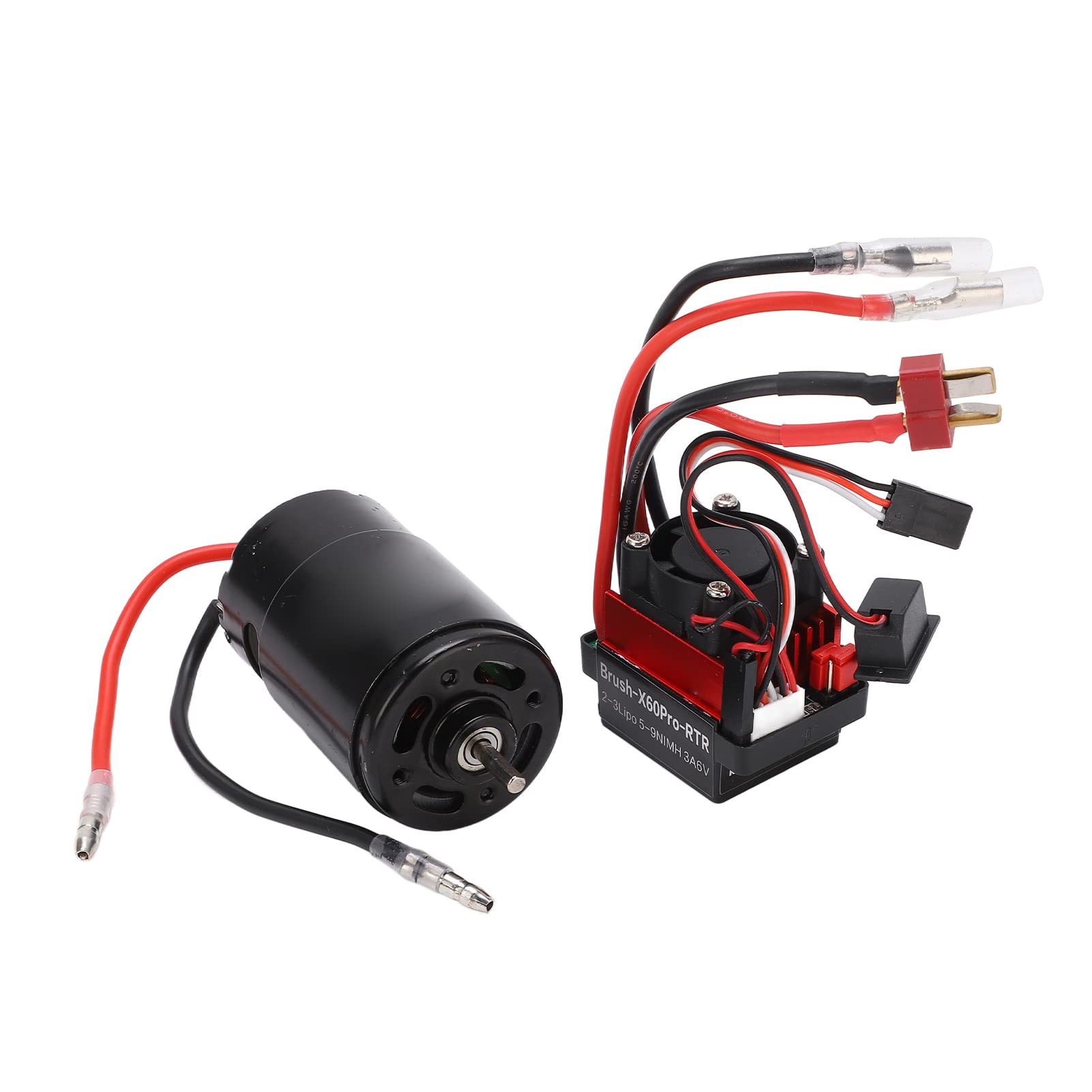 RiToEasysports 550 21T Brushed Motor & 60A Waterproof ESC Kit for SCX10 1/10 RC Cars - High Performance Electric Speed Controller for Off-Road Crawling and Trail Driving