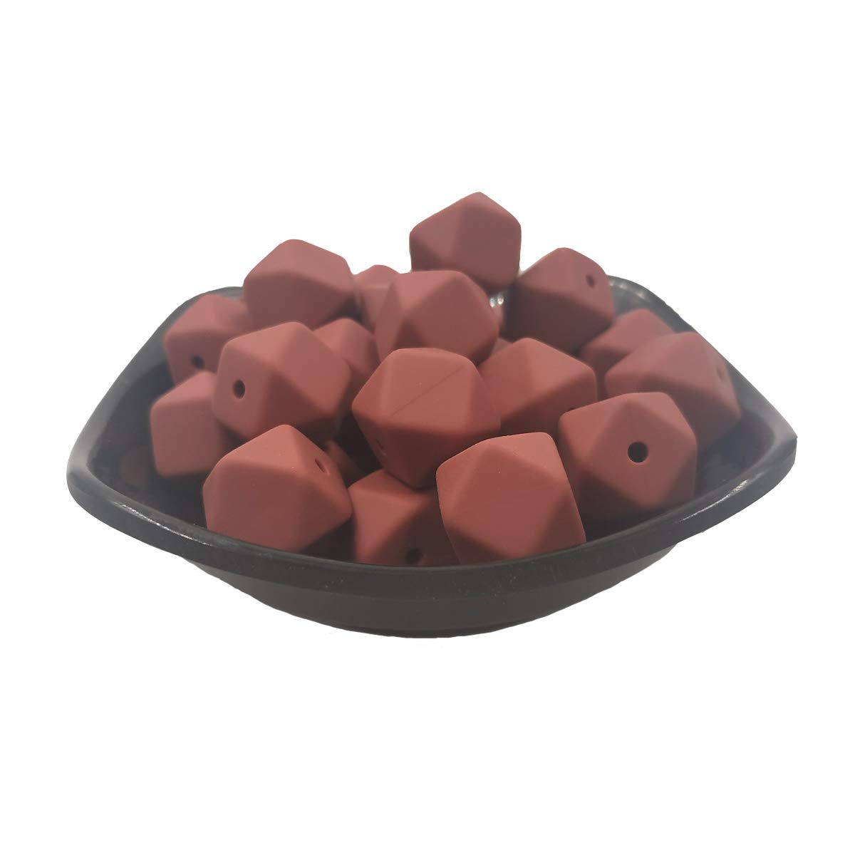 14mm Hexagonal Silicone Beads 50pcs - DIY Jewelry & Keychain Making Supplies for Crafters