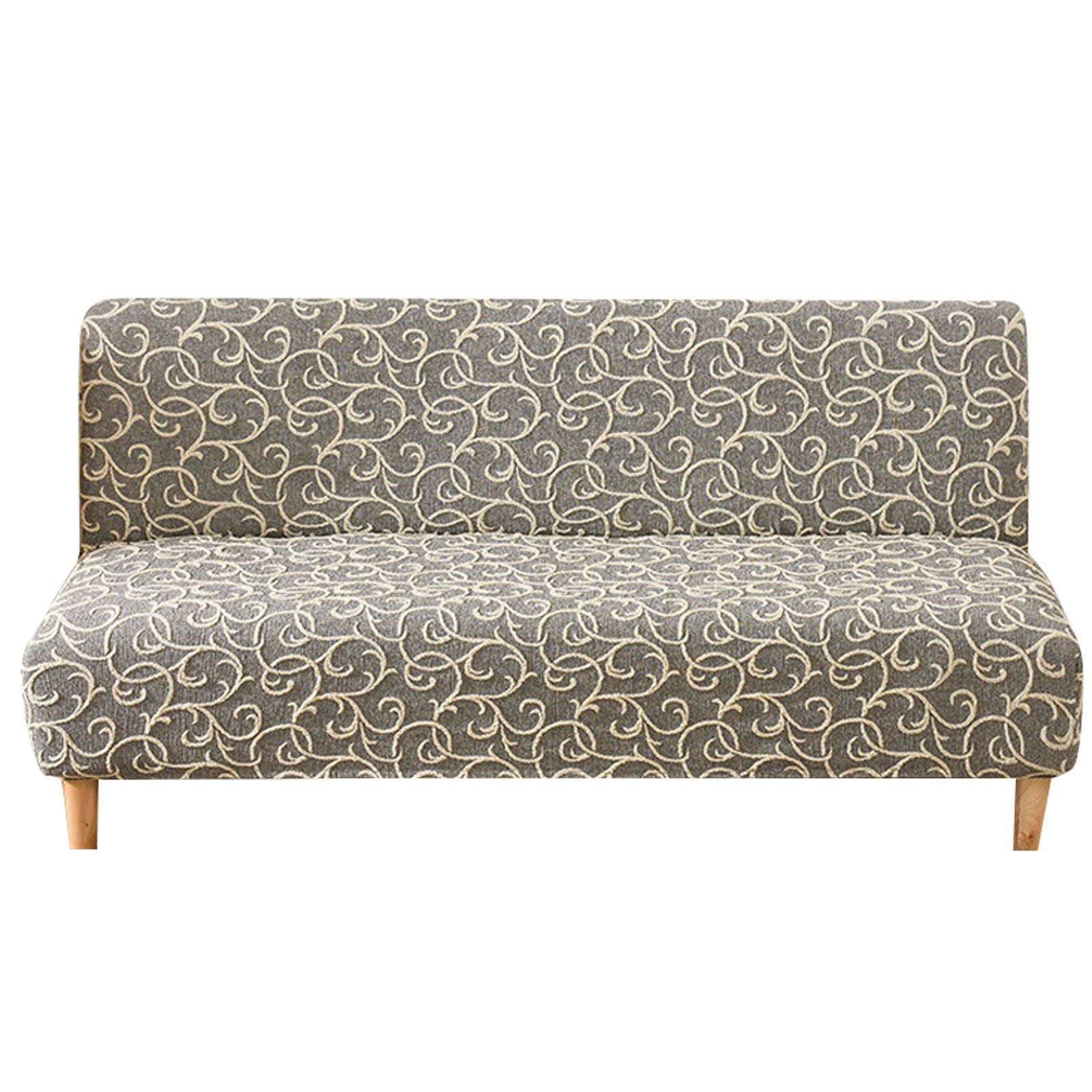 Stretch Armless Futon Cover for Sofa Bed - High Elastic Spandex Slipcover (150-190cm) - Furniture Protector for Small Spaces, Dorms & Apartments