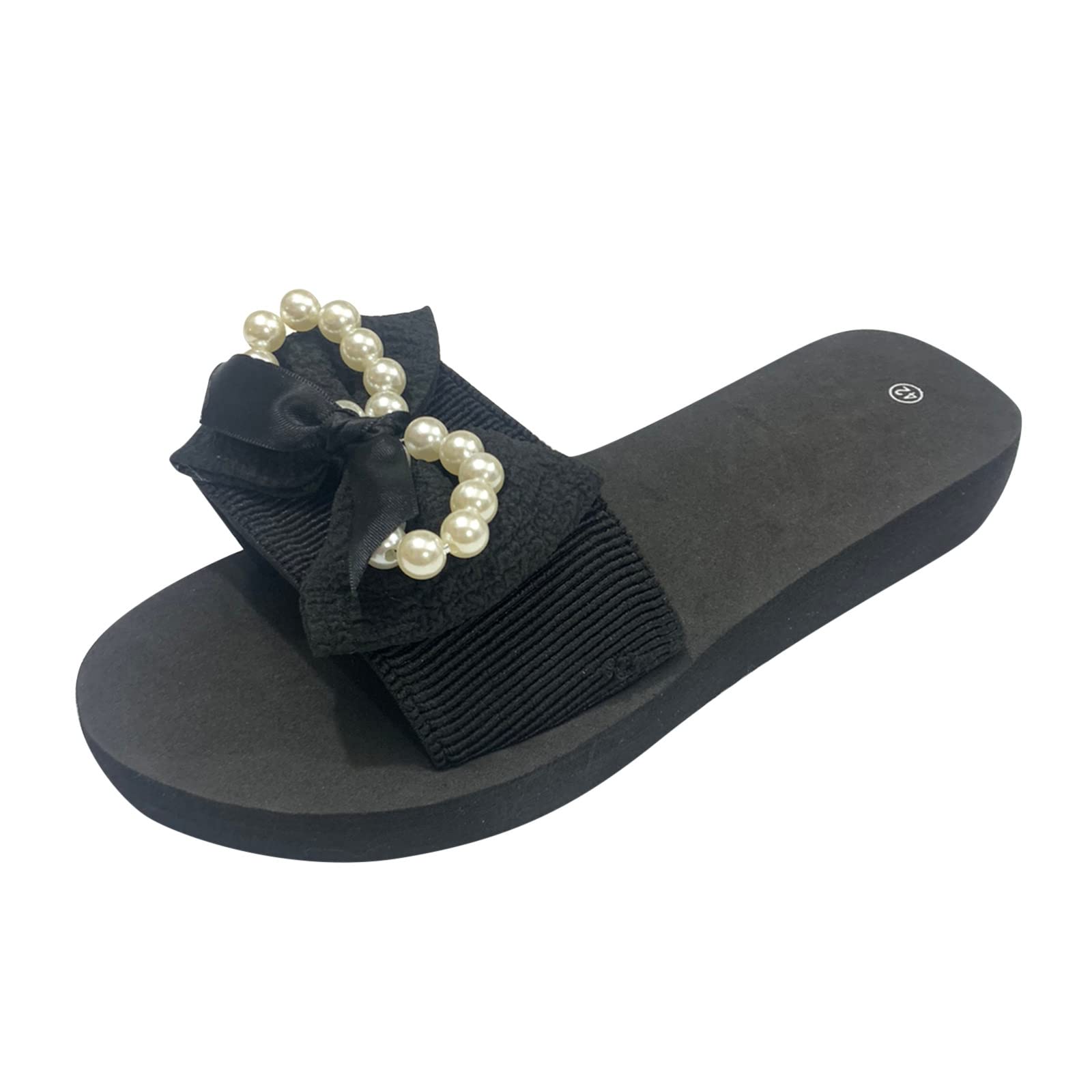 Women's Pearl Flat Sandals - Beach & Bathroom Slippers for Summer