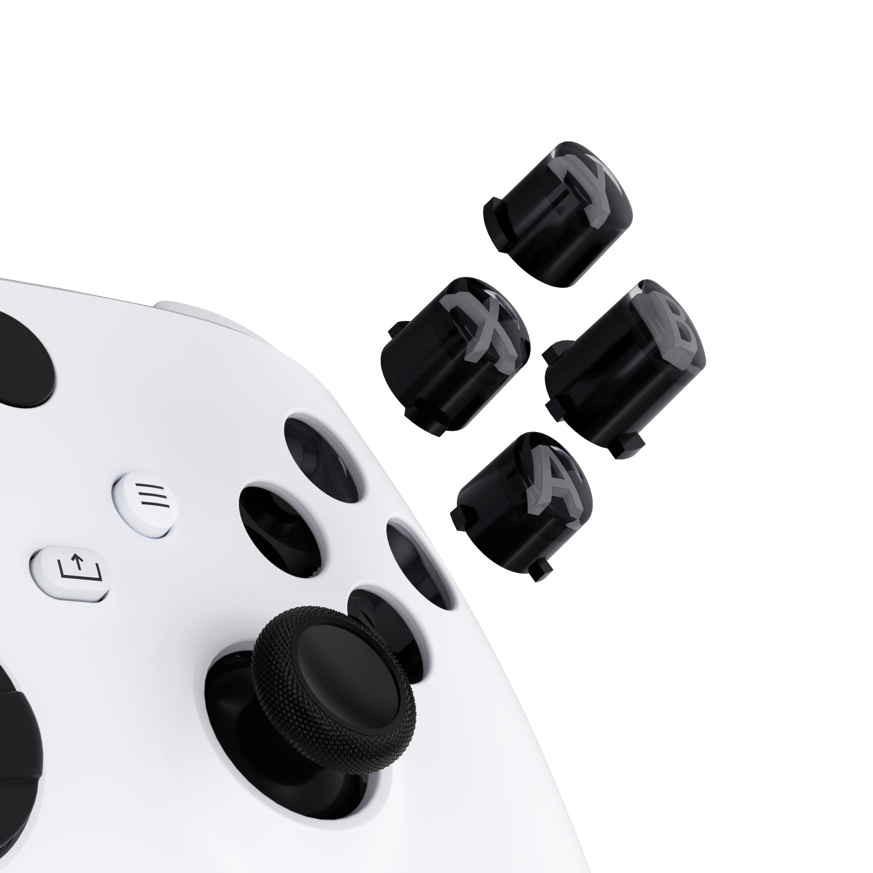 eXtremeRate 3-Tone ABXY Action Buttons with Classic Symbols for Xbox Series X/S & Xbox One Controllers - Black, Clear & Classic Gray | Enhanced Gaming Experience for Xbox Series X/S, Xbox One S/X & Elite V1/V2 Controllers | Perfect for Competitive Gaming & Controller Customization