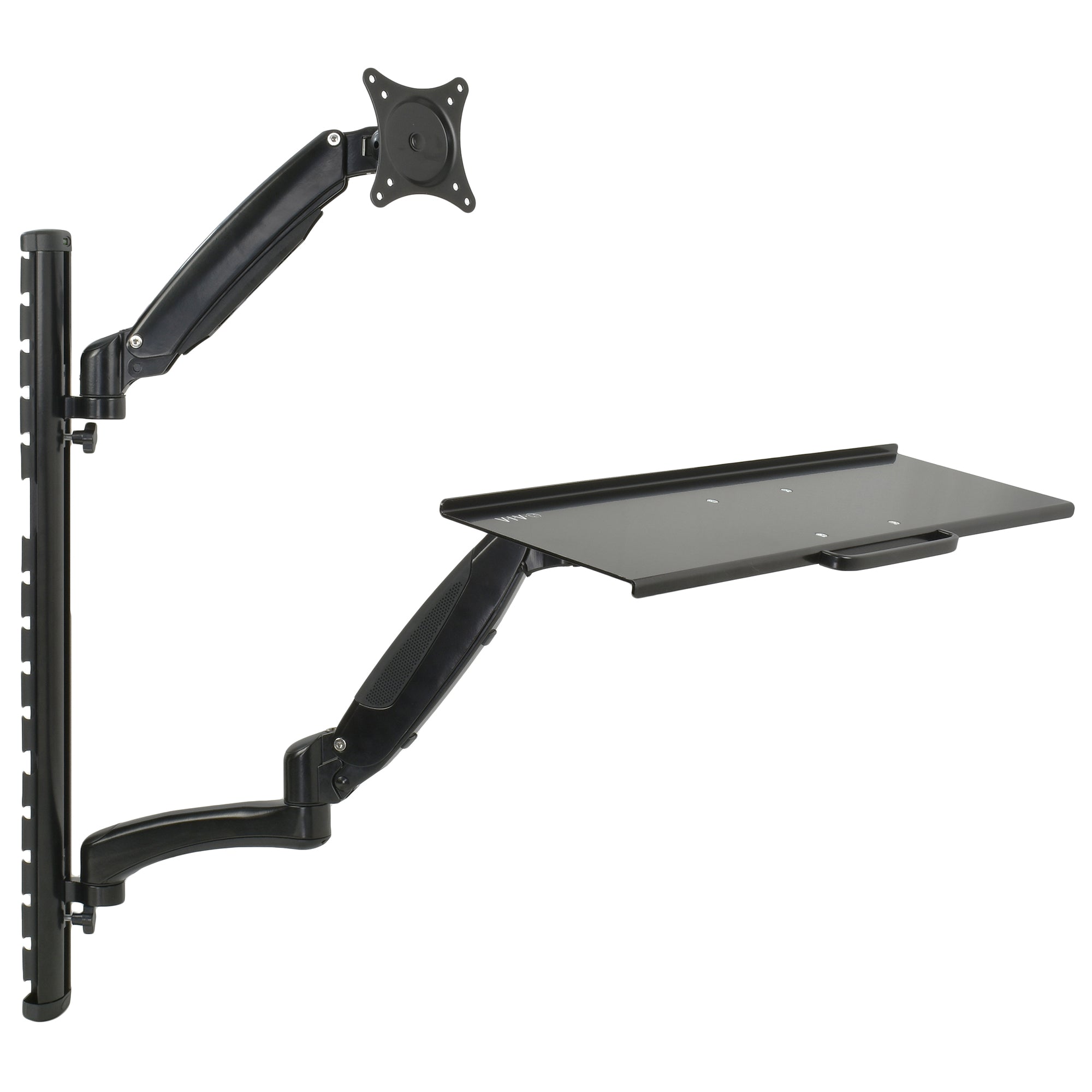 Adjustable Single Monitor Stand for 13 to 27 Inch Screens - Sit to Stand Wall Mount Workstation for Home & Office Ergonomic Workspace Setup