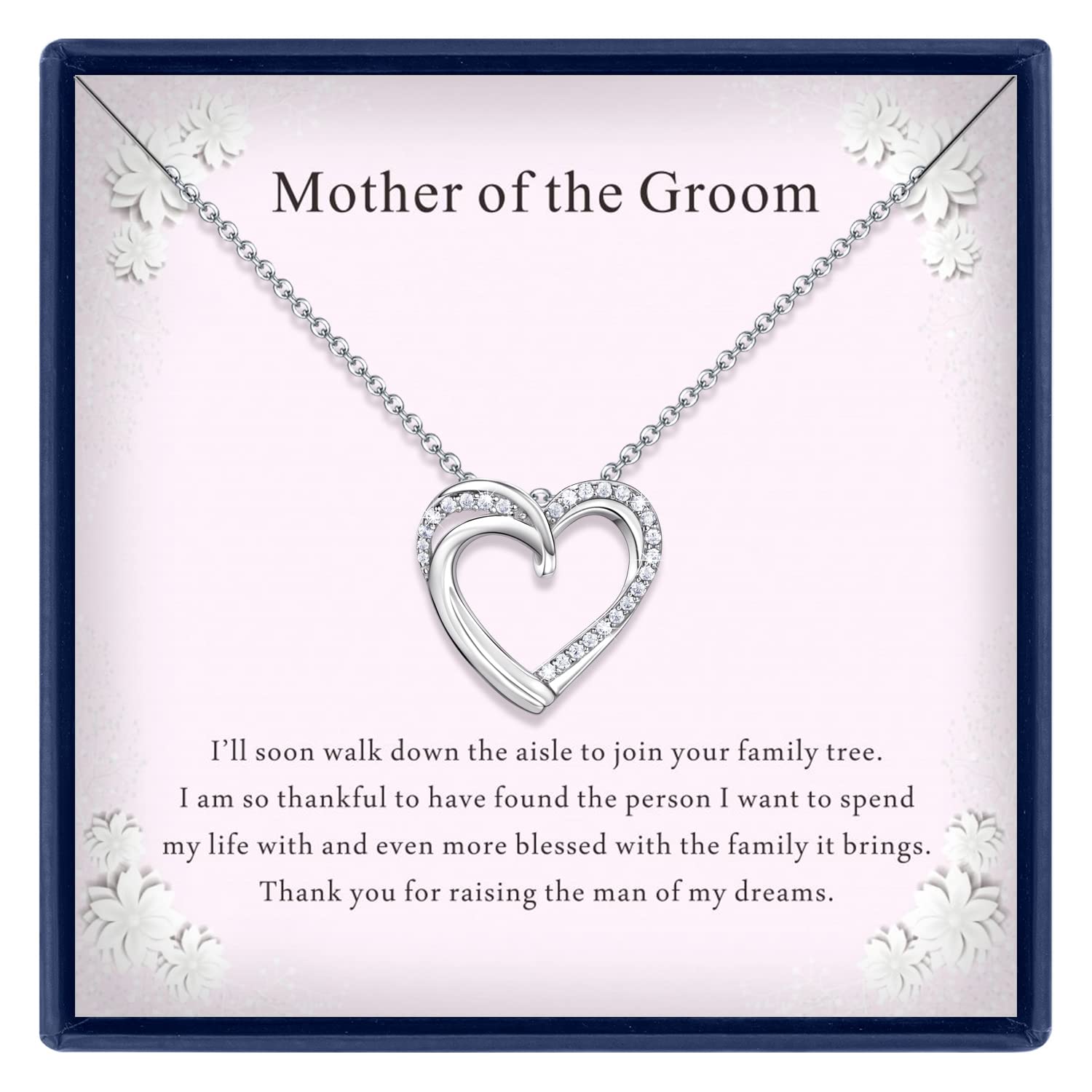 Mom Necklace - Sterling Silver Heart Pendant Birthday & Christmas Gift for Mom from Daughter or Son | Thoughtful Jewelry for Women | Perfect for Mother's Day, Anniversaries & Special Occasions