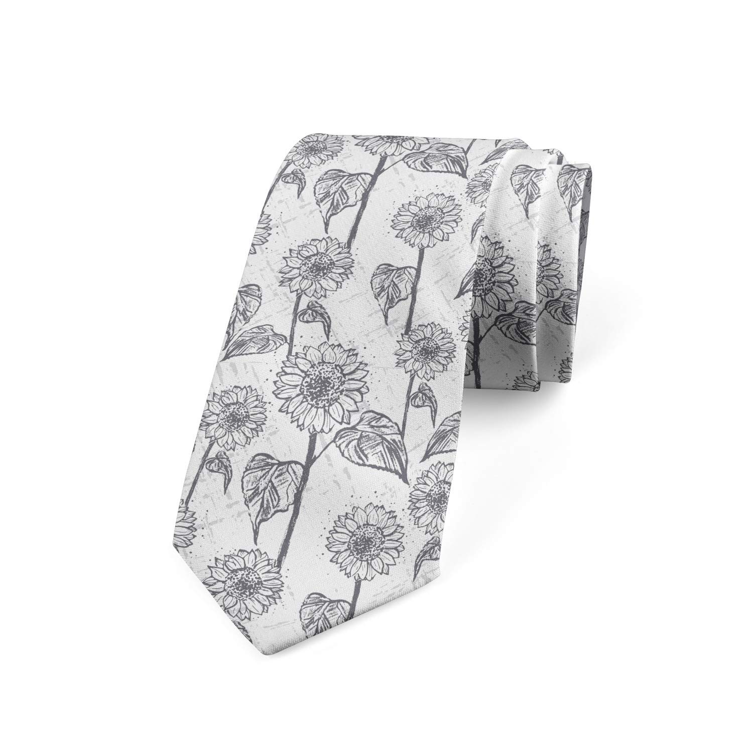 Ambesonne Grunge Sunflowers Necktie for Men - 3.7