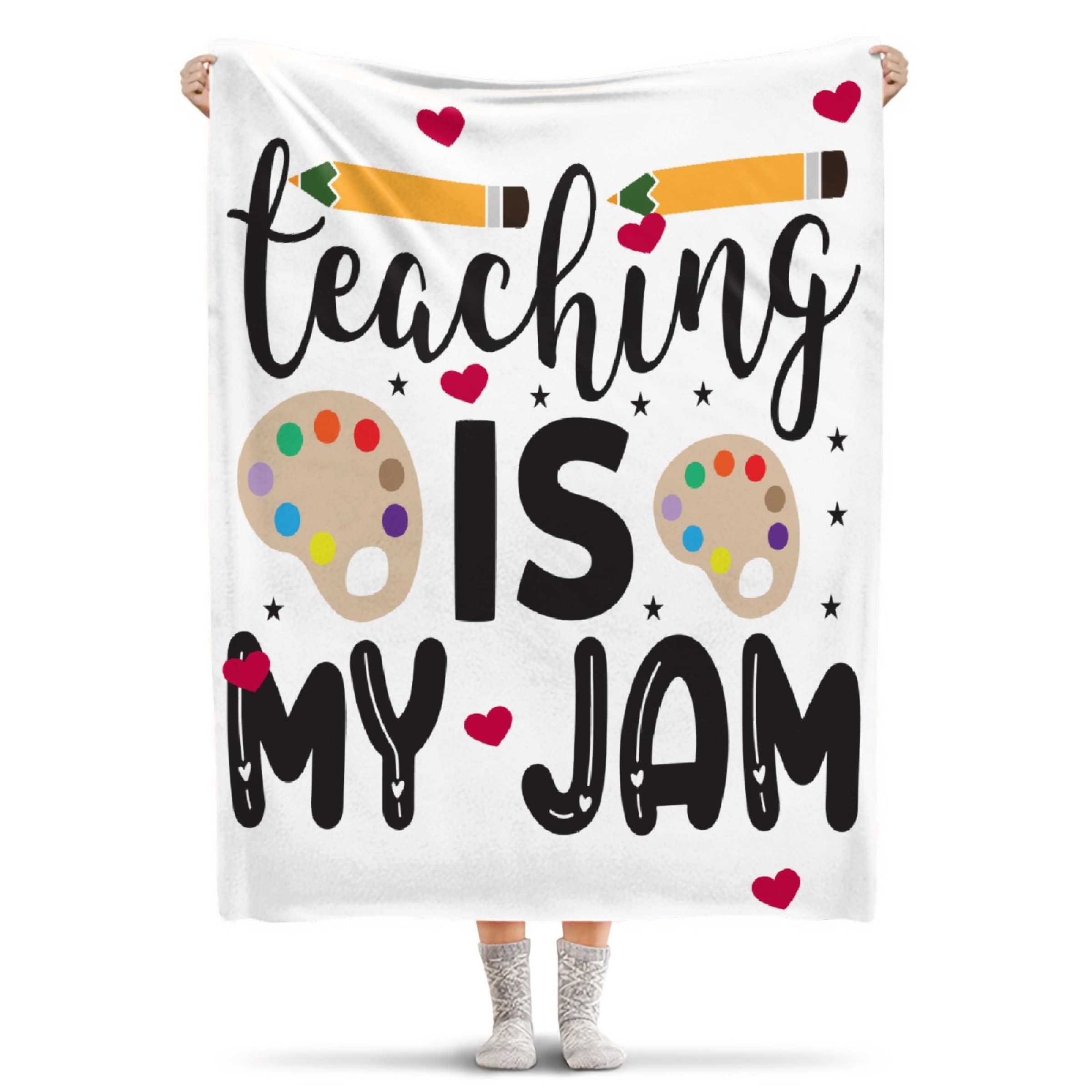 Soft Cozy Flannel Teacher Blanket - Extra Large 90x120 Inches, King Size Teaching Print Throw for Bed, Sofa & Couch Decor | Perfect Gift for Educators, Classroom & Home Relaxation