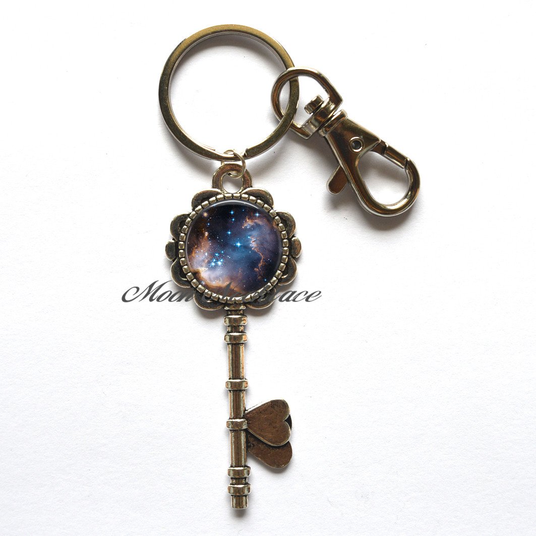 Stargazer Keychain - Galaxy Key Ring for Astronomers & Space Lovers - Perfect Gift