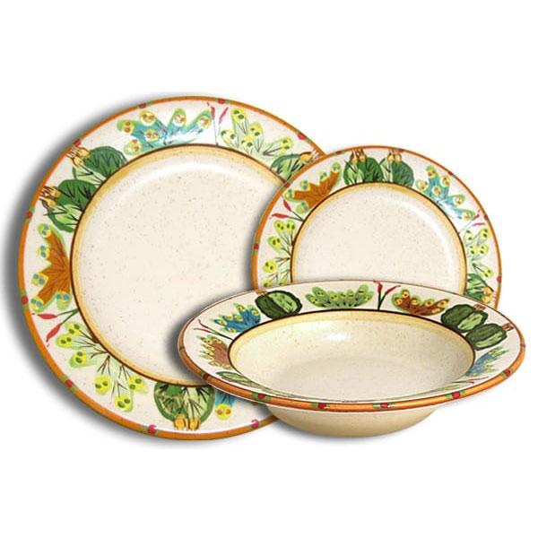 3-Piece Southwestern Desert Dinnerware Set - Tan Ceramic Plates & Bowls for Sonoran Desert Themed Dining | Perfect for Rustic Home Decor, Southwest Kitchen, and Themed Parties