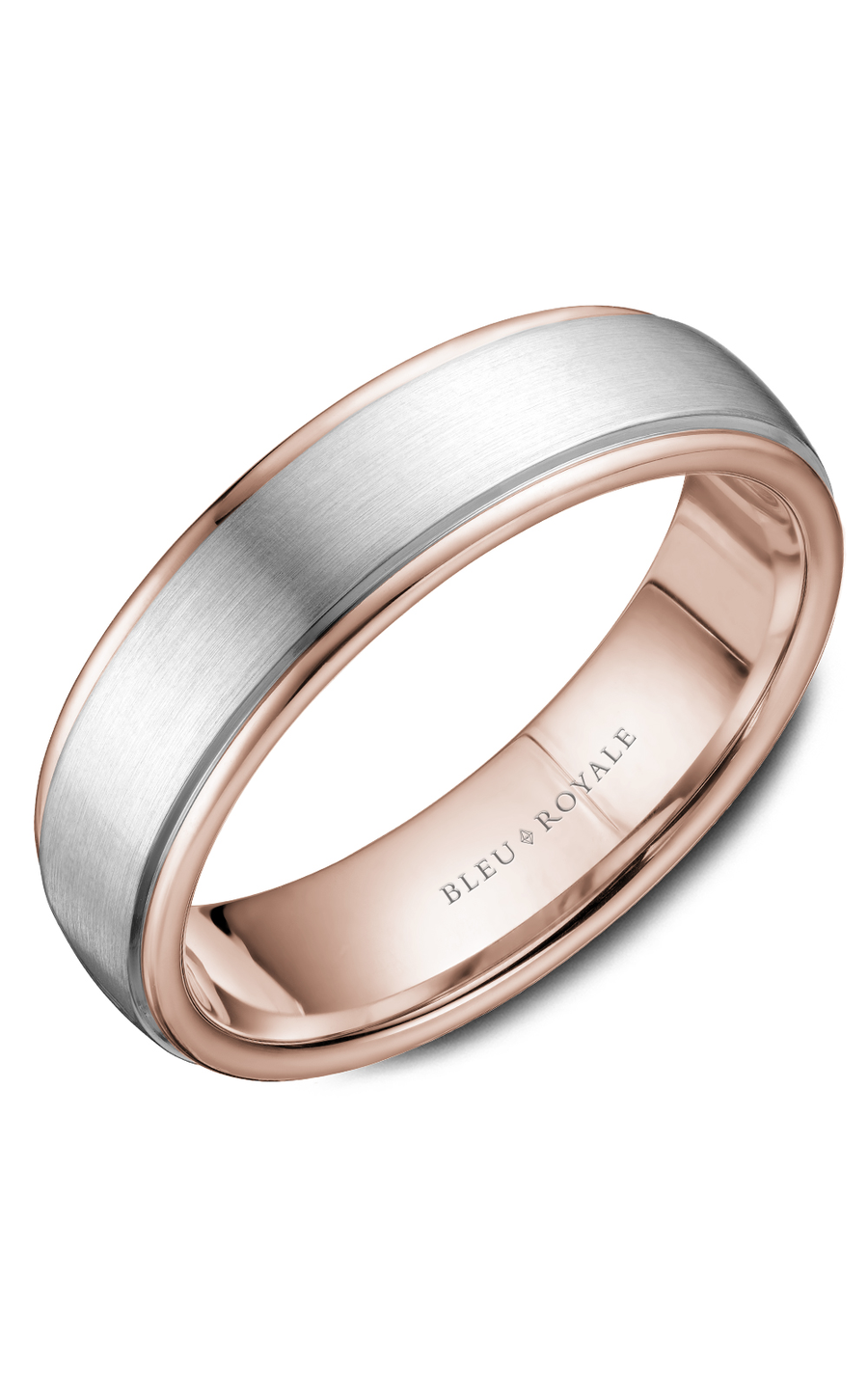 Bleu Royale Men's Wedding Band Ring - 14K White Gold Classic Comfort Fit for Him - Perfect for Engagement, Anniversary & Special Occasions