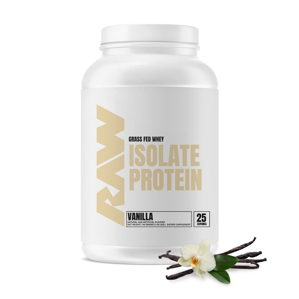 RAW Whey Isolate Protein Powder, Vanilla (CBUM Itholate) - 100% Grass-Fed Whey Protein for Muscle Growth & Recovery - Low Fat, Low Carb, Keto Friendly, Naturally Flavored - 25 Servings - Perfect for Post-Workout, Weight Loss & Fitness Enthusiasts