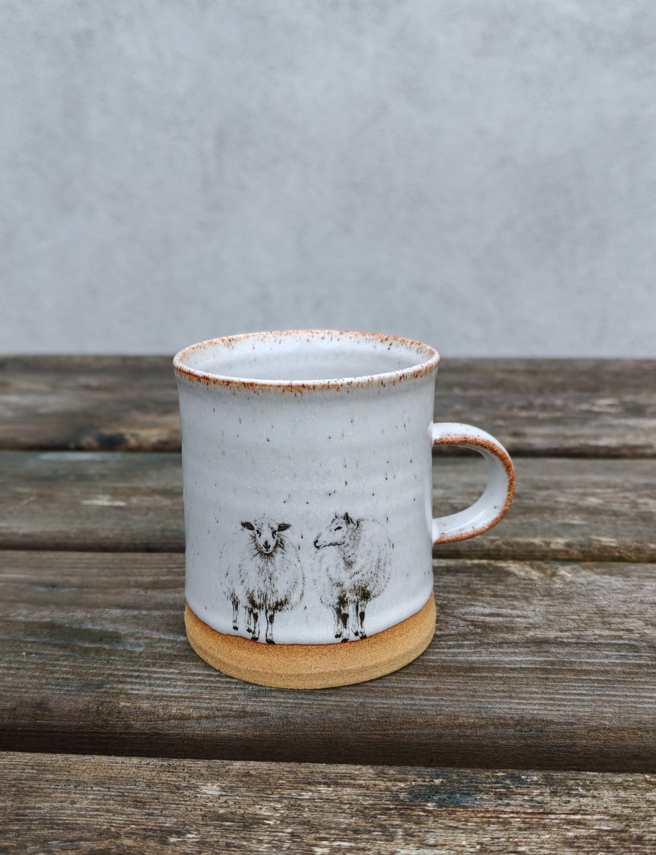 Handmade Ceramic Sheep Mug - Unique Farmhouse Style Coffee Cup for Tea, Hot Chocolate & Gifts - Perfect for Rustic Kitchen Decor, Cozy Home Use & Farmhouse Themed Parties