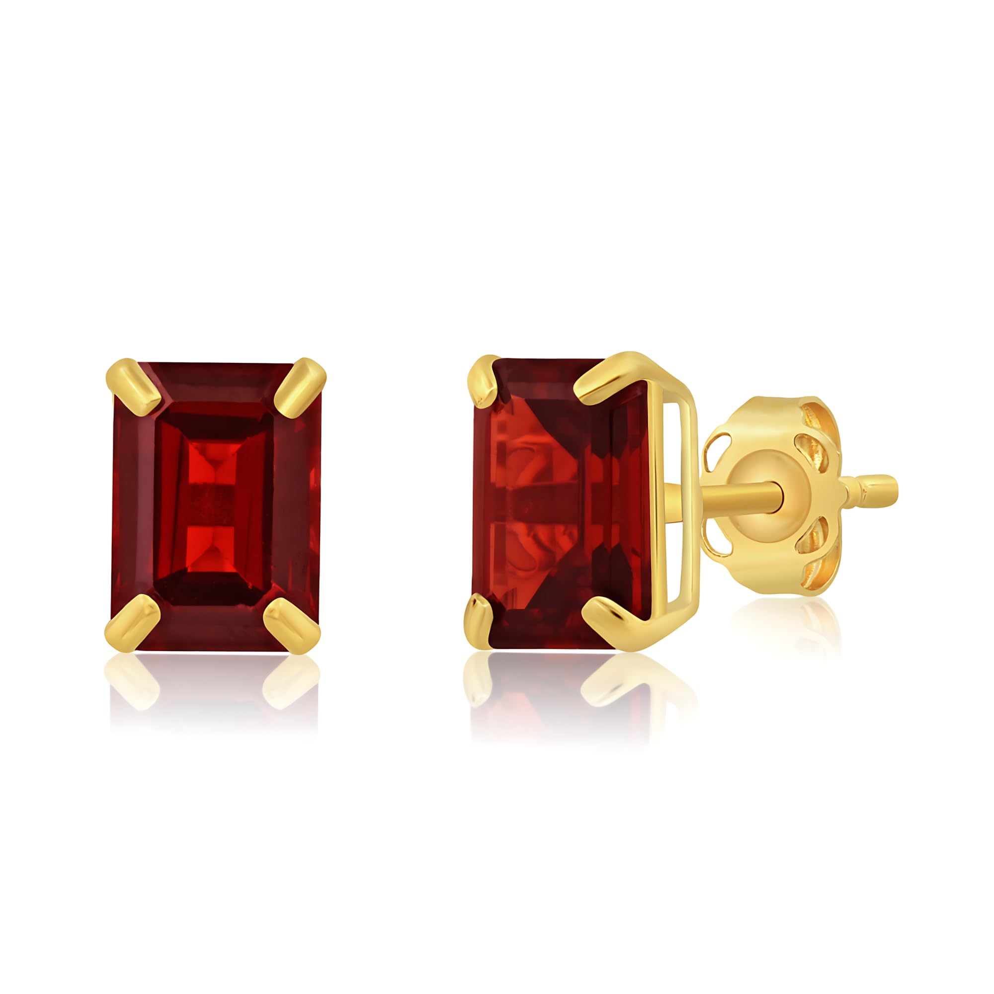 14K Gold Solitaire Gemstone Stud Earrings for Women | 7x5mm Birthstone Earrings | Dainty Minimalist Jewelry Gift for Her | Perfect for Everyday Wear, Anniversary & Birthday Gifts - MAX + STONE