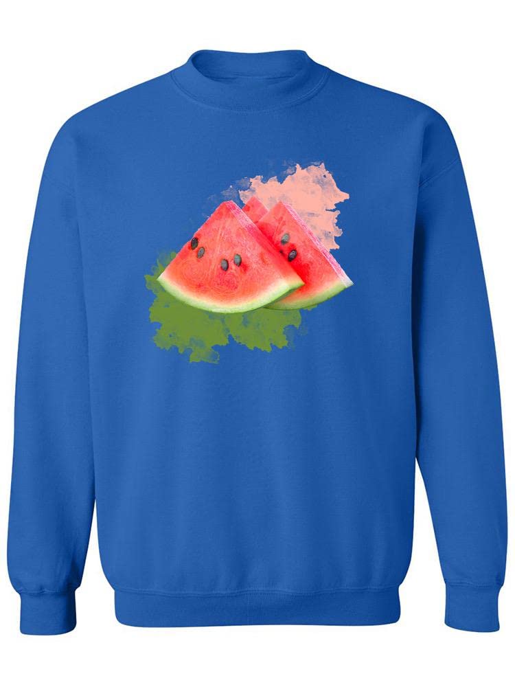 Smartprints Watermelon Fruit Sweatshirt for Women - Cute Summer Graphic Pullover - SPIdeals Designs - Perfect for Beach Outings & Casual Wear