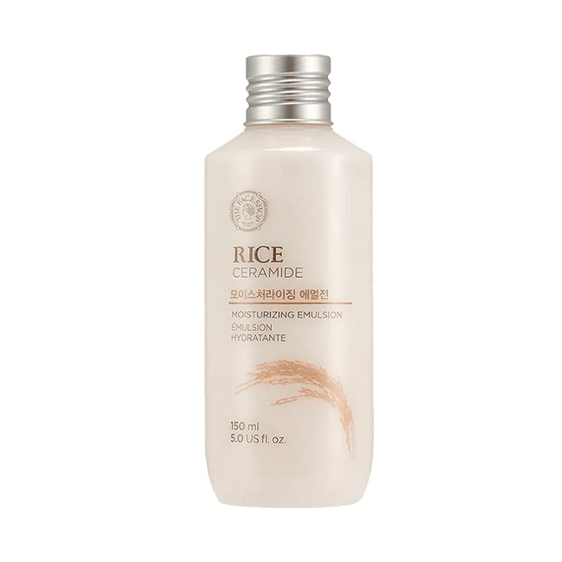 The Face Shop Rice & Ceramide Moisturizing Emulsion - Hydrating Facial Moisturizer for Dry & Sensitive Skin | Daily Skincare Routine, Night Cream & Makeup Base