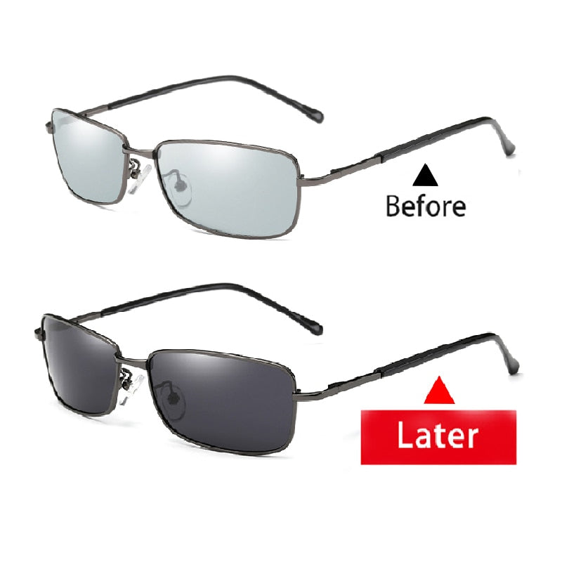 Aidien Unisex Full Rim Rectangle Aluminum Magnesium Reading Glasses & Sunglasses B8177 - Lightweight Eyewear for Reading, Driving, and Outdoor Activities
