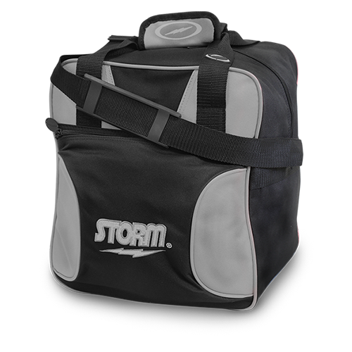 Storm Solo 1 Ball Tote Black/Silver Bowling Bag - Lightweight Single Bowling Ball Carrier with Shoulder Strap for Men & Women - Perfect for League Play, Practice & Travel