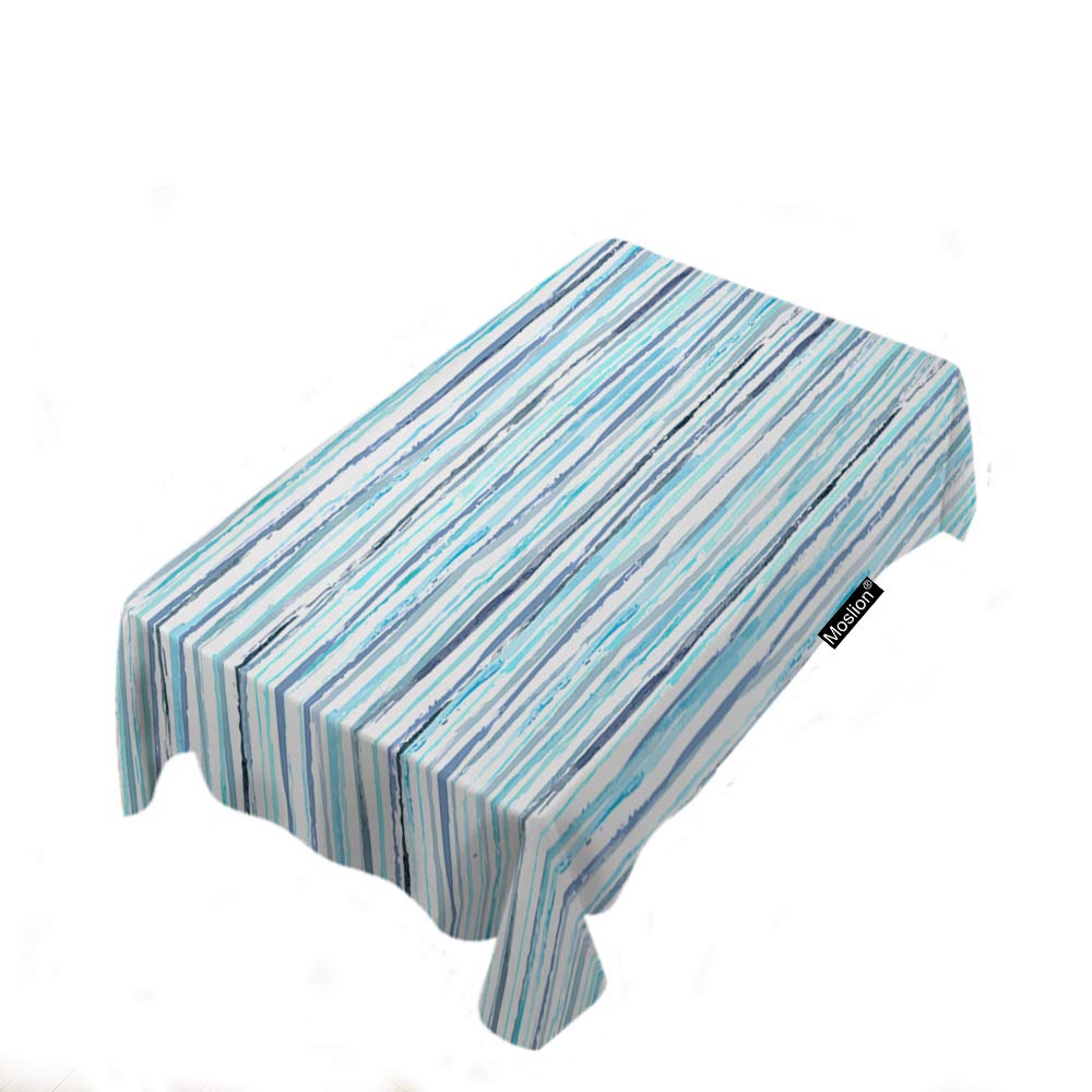 Bohemian Stripes Modern Rectangle Tablecloth - 60x84 Inch Polyester Kitchen Dining Picnic BBQ Table Cover - Farmhouse Geometric Design for Indoor & Outdoor Use
