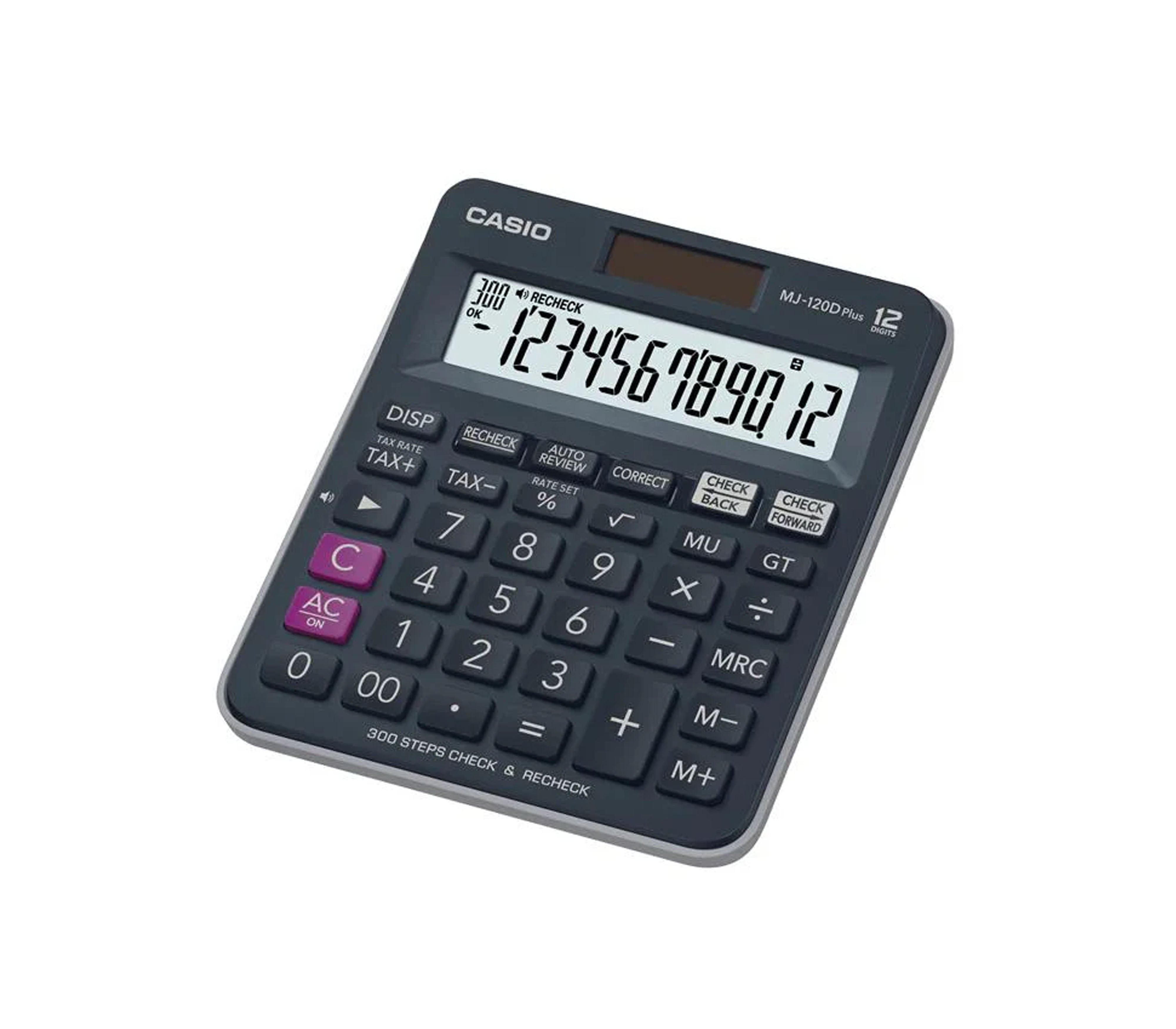 Casio 12-Digit Blue Desktop Calculator - Perfect for Office, School & Home Budgeting