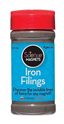 Iron Filings for Science Experiments - 12oz Jar with Shaker Lid | Magnetic Field Visualization, STEM Education & Classroom Demonstrations