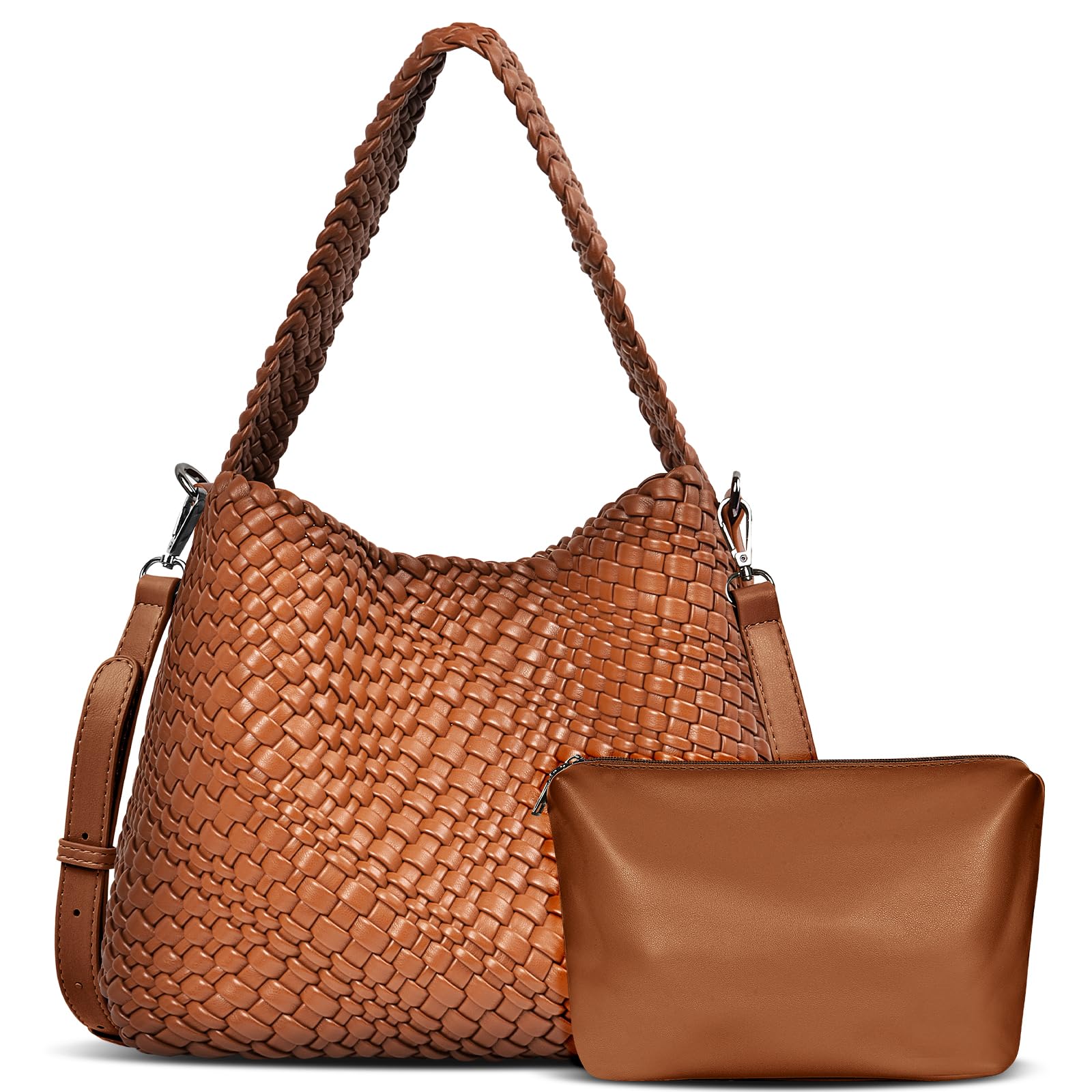 Stylish Vegan Leather Woven Tote Bag for Women - Handmade Retro Beach Bag with Large Capacity | Perfect for Summer Travel, Shopping & Casual Outings