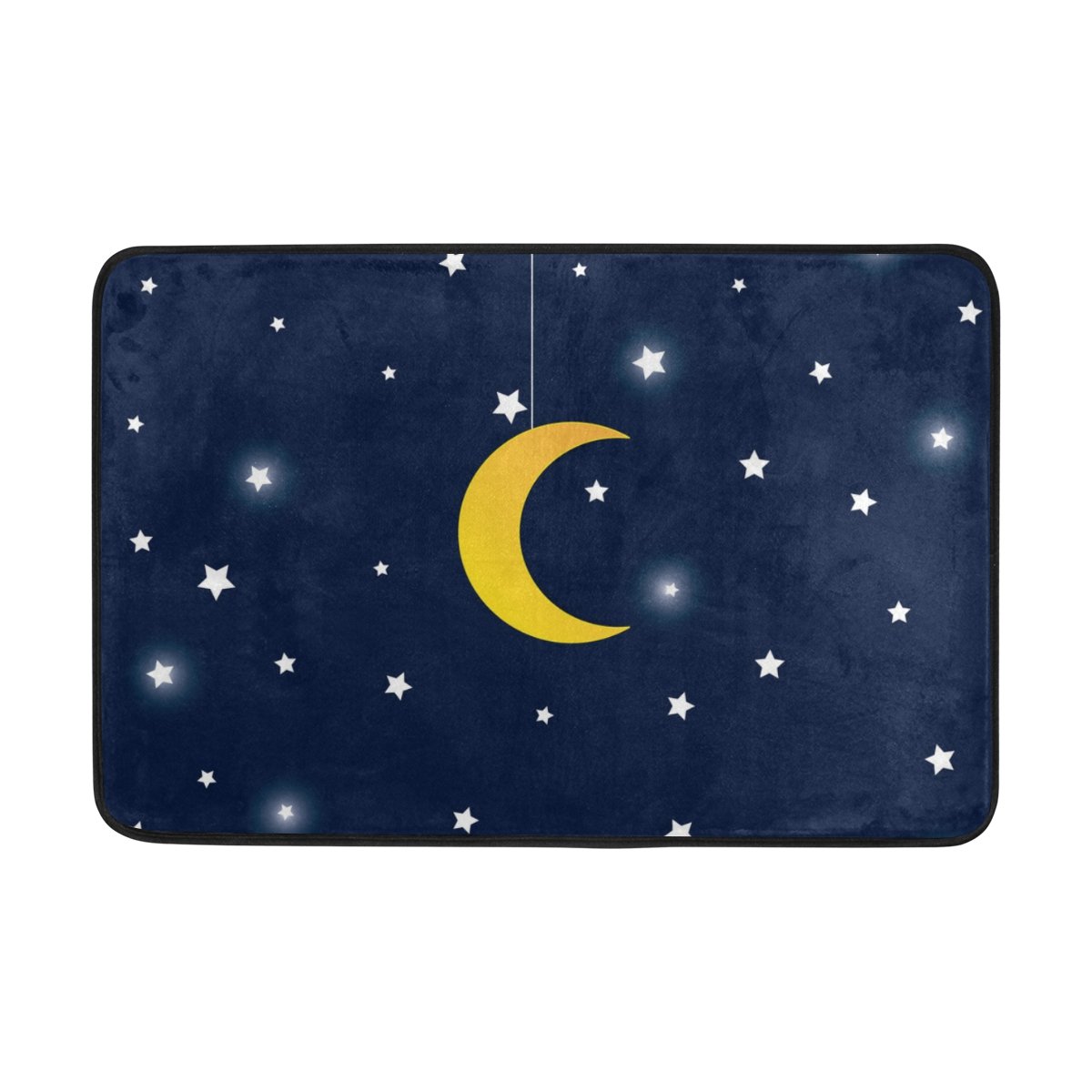 Chen Miranda Night Sky Stars Moon Non-Slip Door Mat - 23.6x15.7 Inch Indoor/Outdoor Area Rug for Bedroom, Bathroom, Living Room, Kitchen & Office - Lightweight Home Decor for Entryway, Patio & Laundry Room