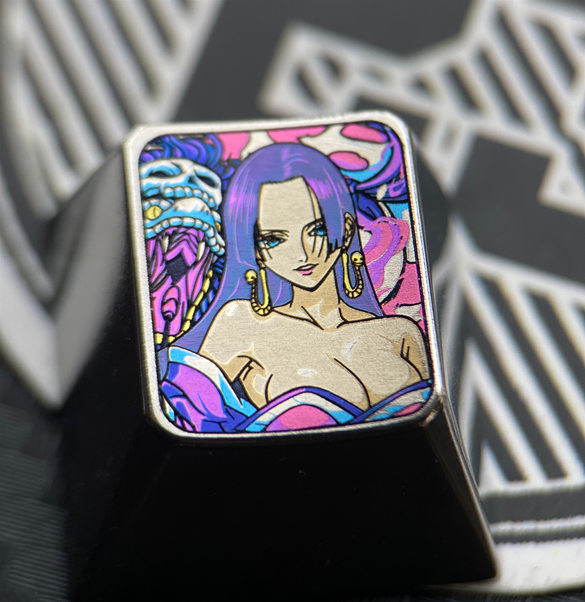 ONE PIECE Boa Hancock Anime Keycap - Custom Titanium Alloy Carved Mechanical Keyboard Keycap for Cherry MX Switches - Perfect for Gaming PC, Mechanical Keyboard Enthusiasts & Anime Collectors