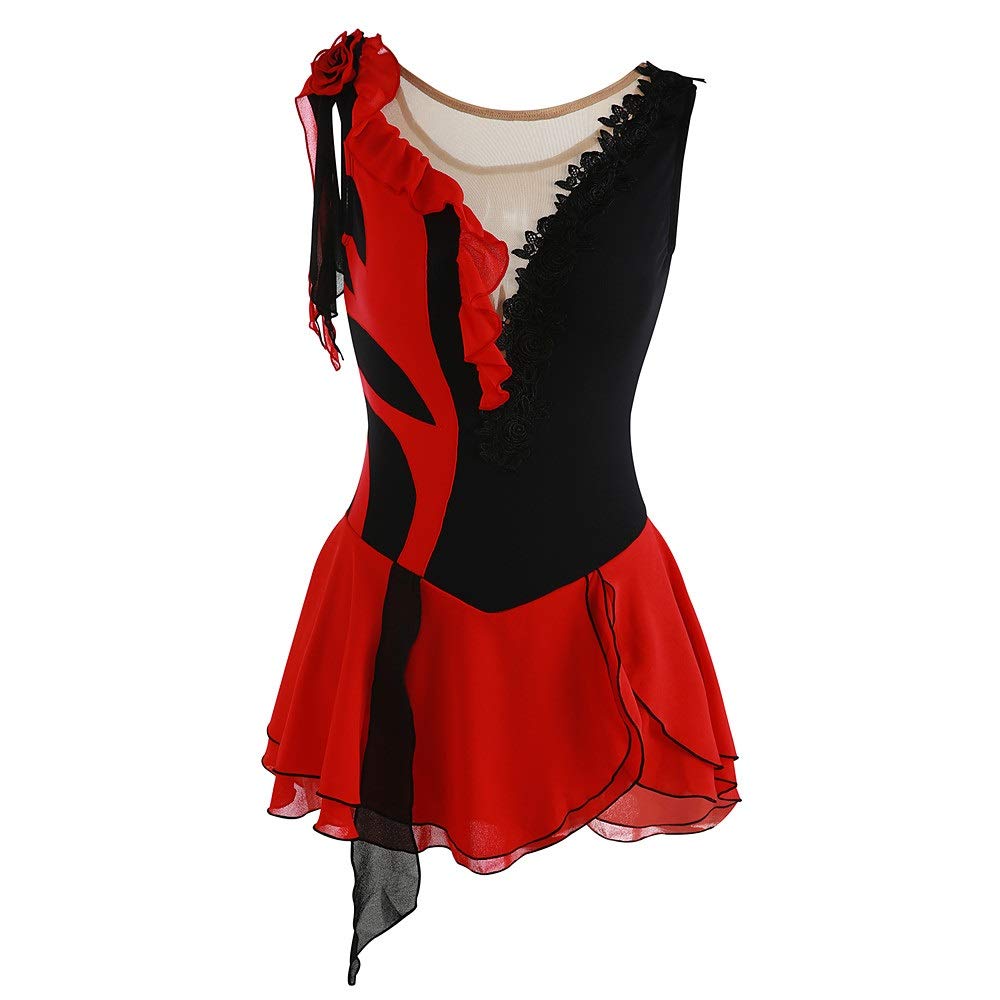 Women's Figure Skating Dress - Sleeveless Ice Skating Costume for Girls & Adults | Perfect for Competitions, Performances & Practice