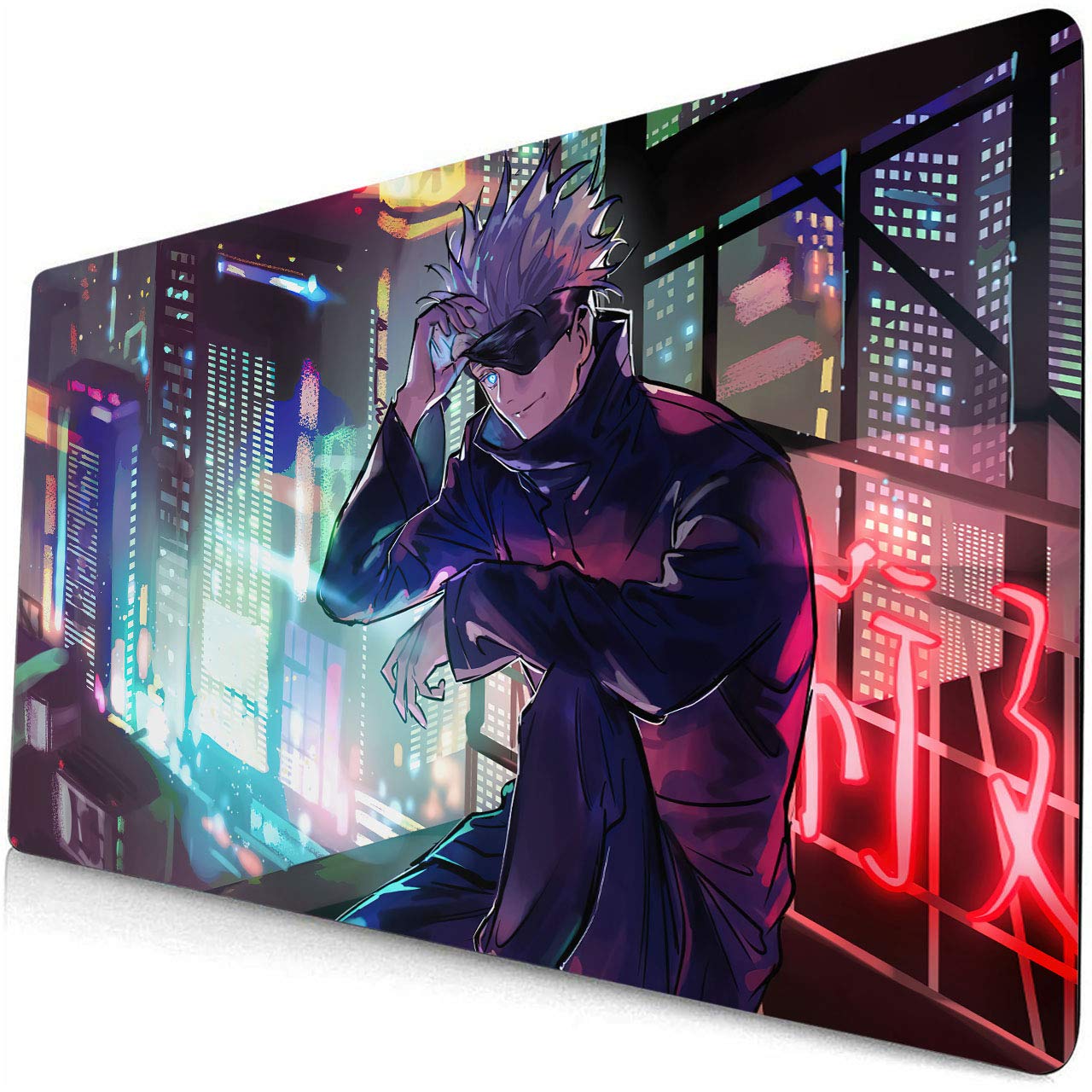 Anime Large Desk Pad - 35.4x15.7in (90x40cm) Extended Gaming Mouse Mat with Jujutsu Kaisen Design | Non-Slip Computer Keyboard Pad for PC, Office & Gaming Setup | Perfect for Anime Fans, Esports & Workstations