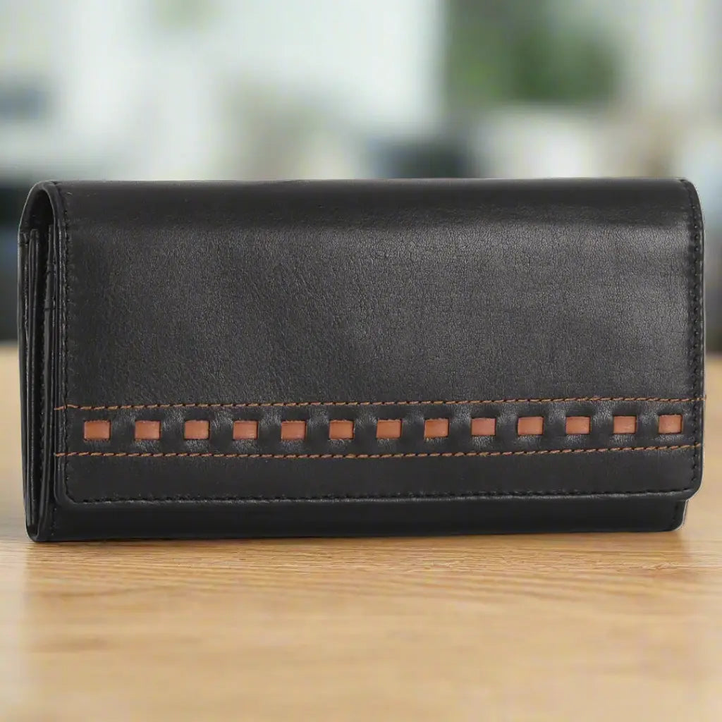 Durable Women's Leather Wallet with Handmade Stitching - Perfect for Everyday Use, Travel & Gift Giving